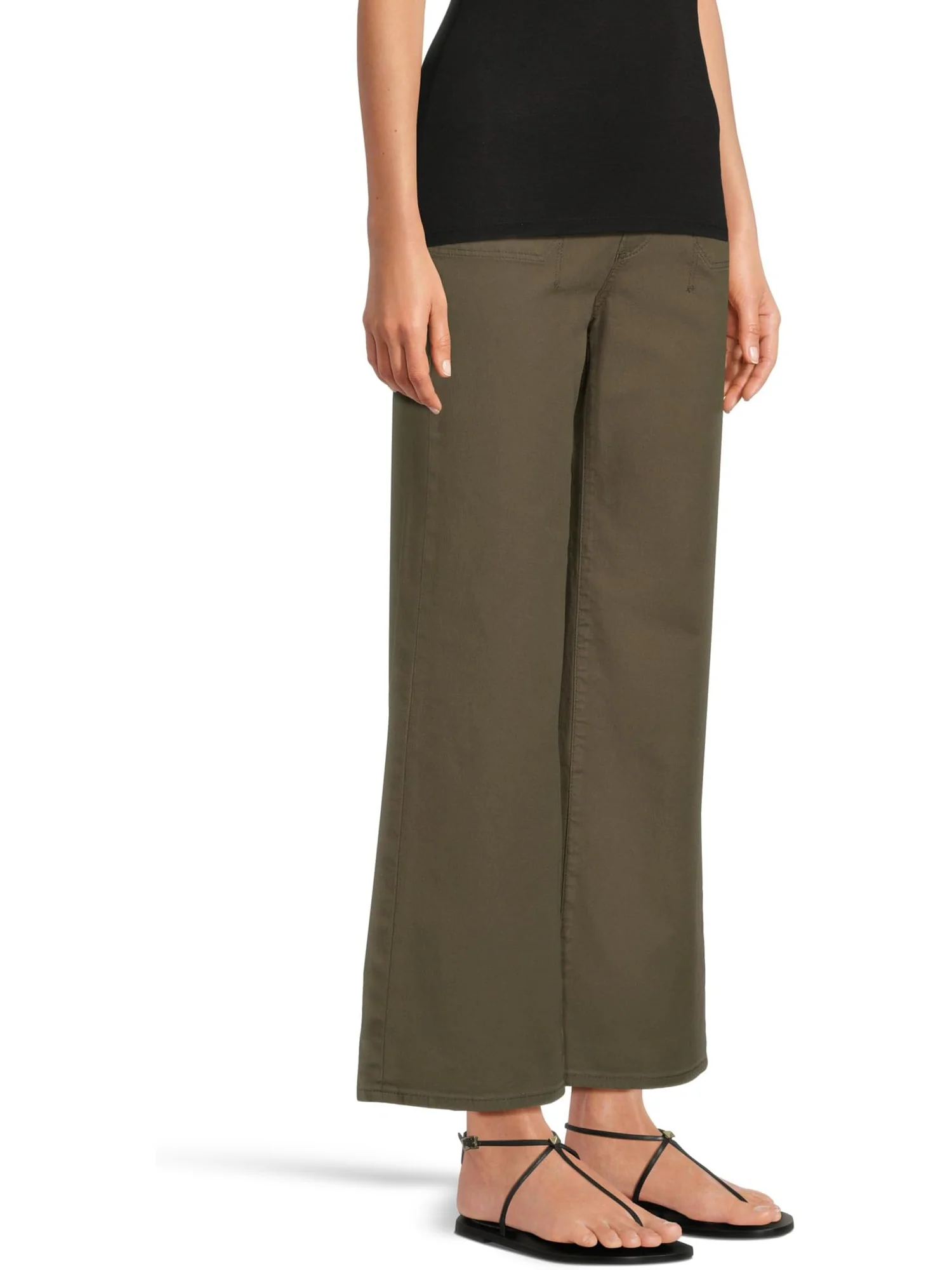 Джинсы Paige Ari With Waistband Tie And Stitch Thru Pockets In Vintage Forester Green — изображение 2 из 5, винтажный зеленый