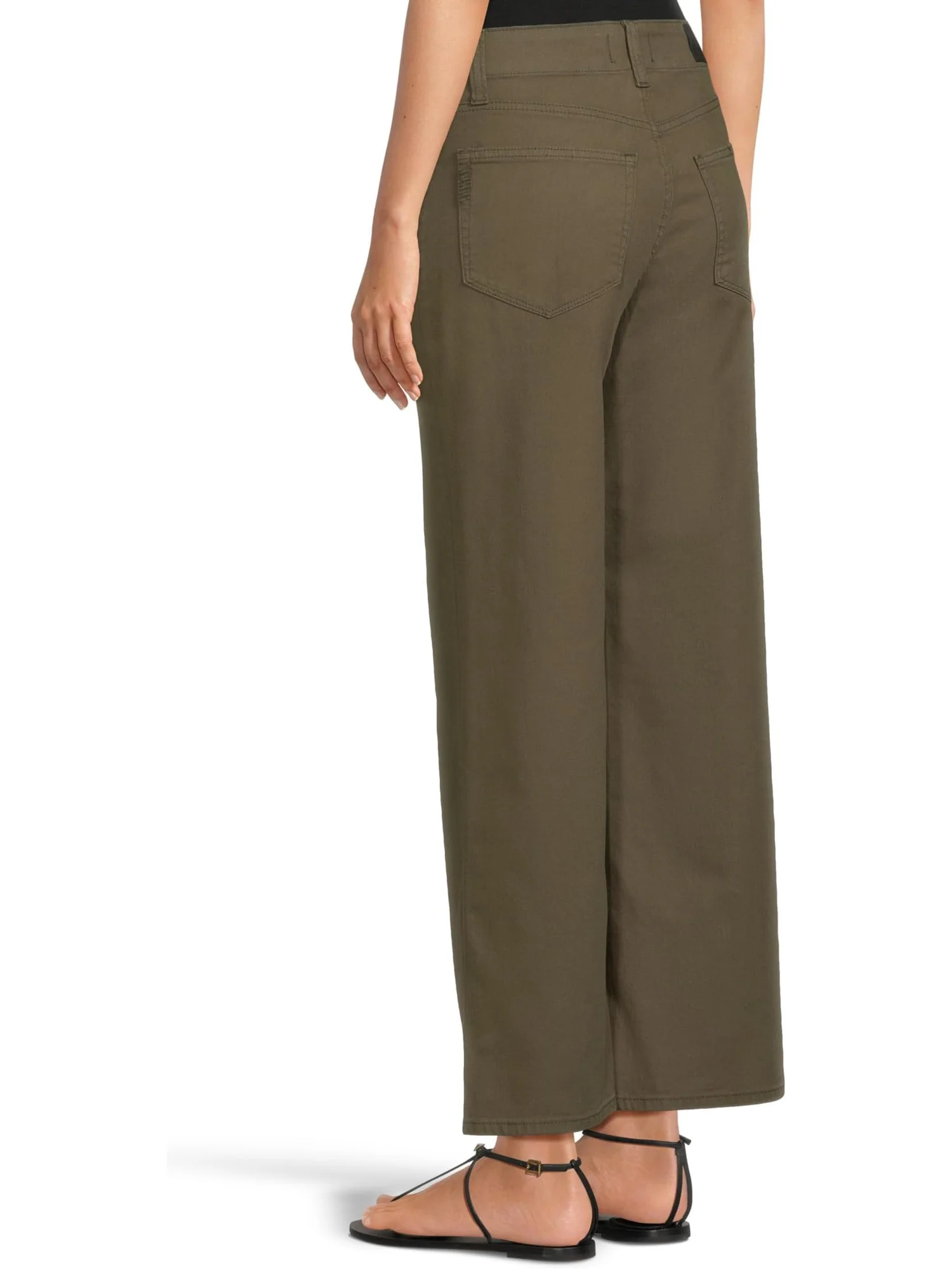 Джинсы Paige Ari With Waistband Tie And Stitch Thru Pockets In Vintage Forester Green — изображение 3 из 5, винтажный зеленый