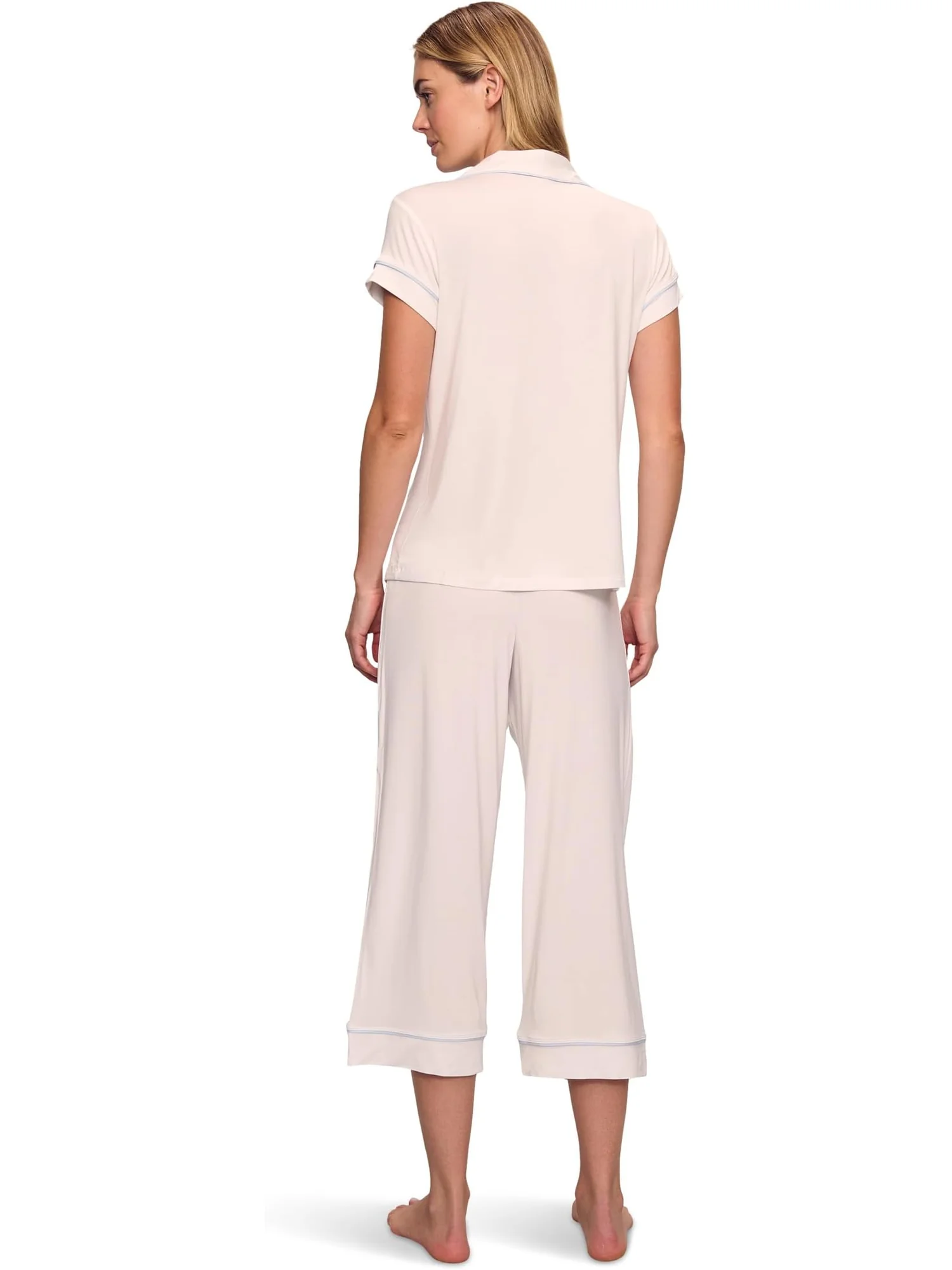 Пижама Eberjey Gisele - The Cropped Pajama Set — изображение 2 из 3, белый/синий