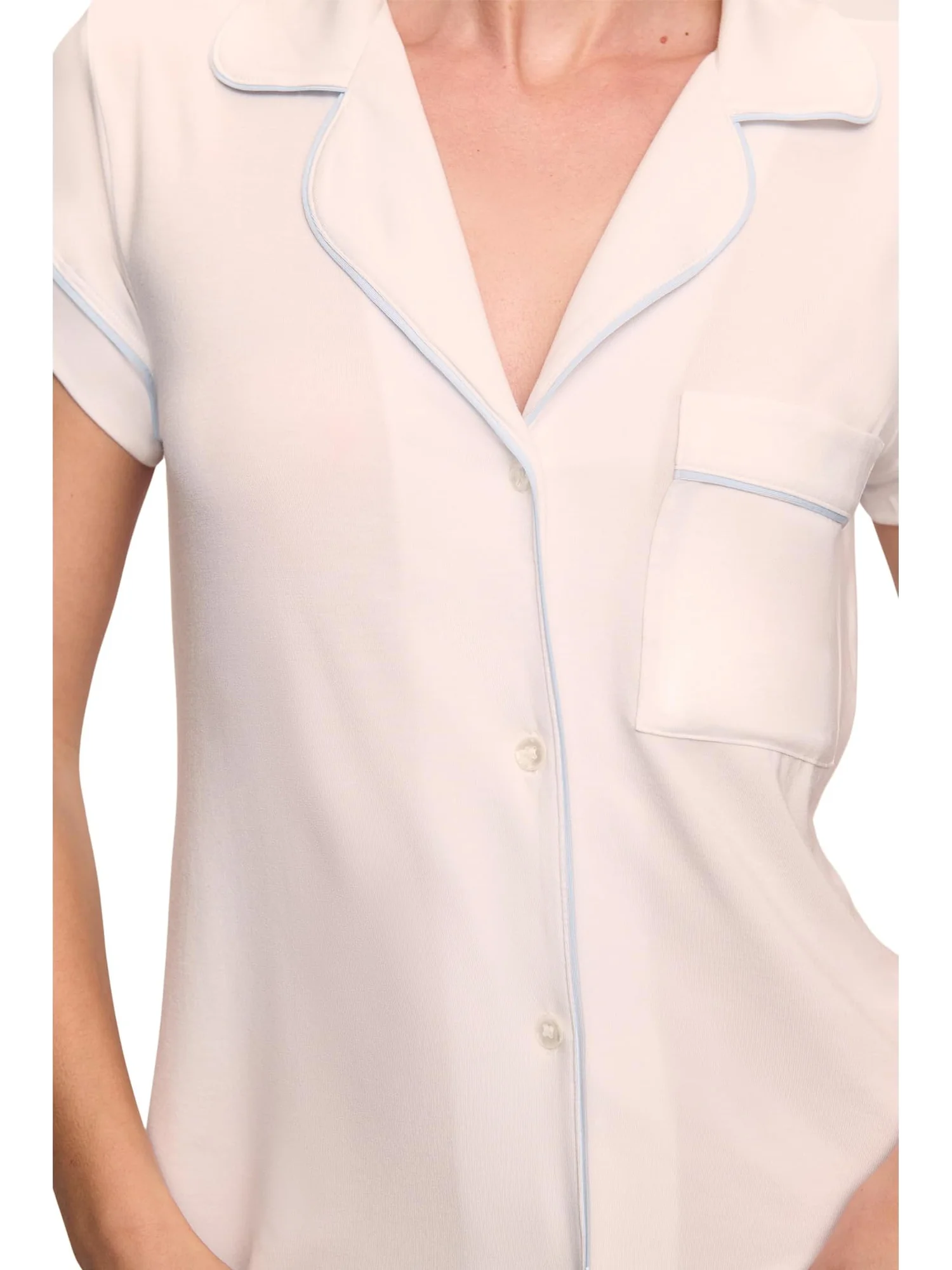 Пижама Eberjey Gisele - The Cropped Pajama Set — изображение 3 из 3, белый/синий
