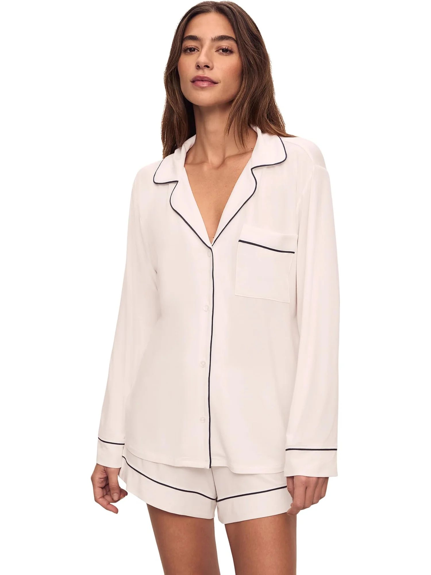 Пижама Eberjey Gisele Long Sleeve Top & Short PJ Set — изображение 1 из 3