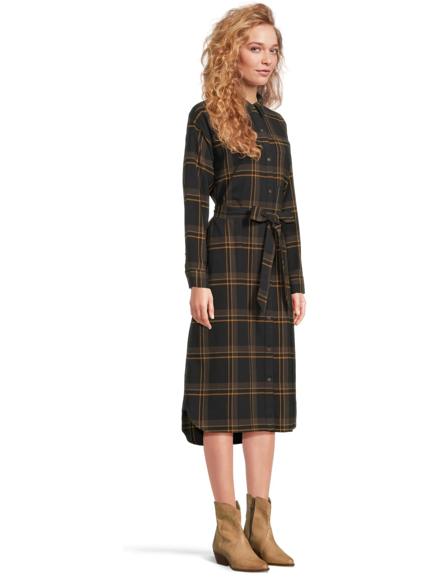 Платье L.L.Bean Signature Camp Flannel Midi Dress — изображение 2 из 4, черный