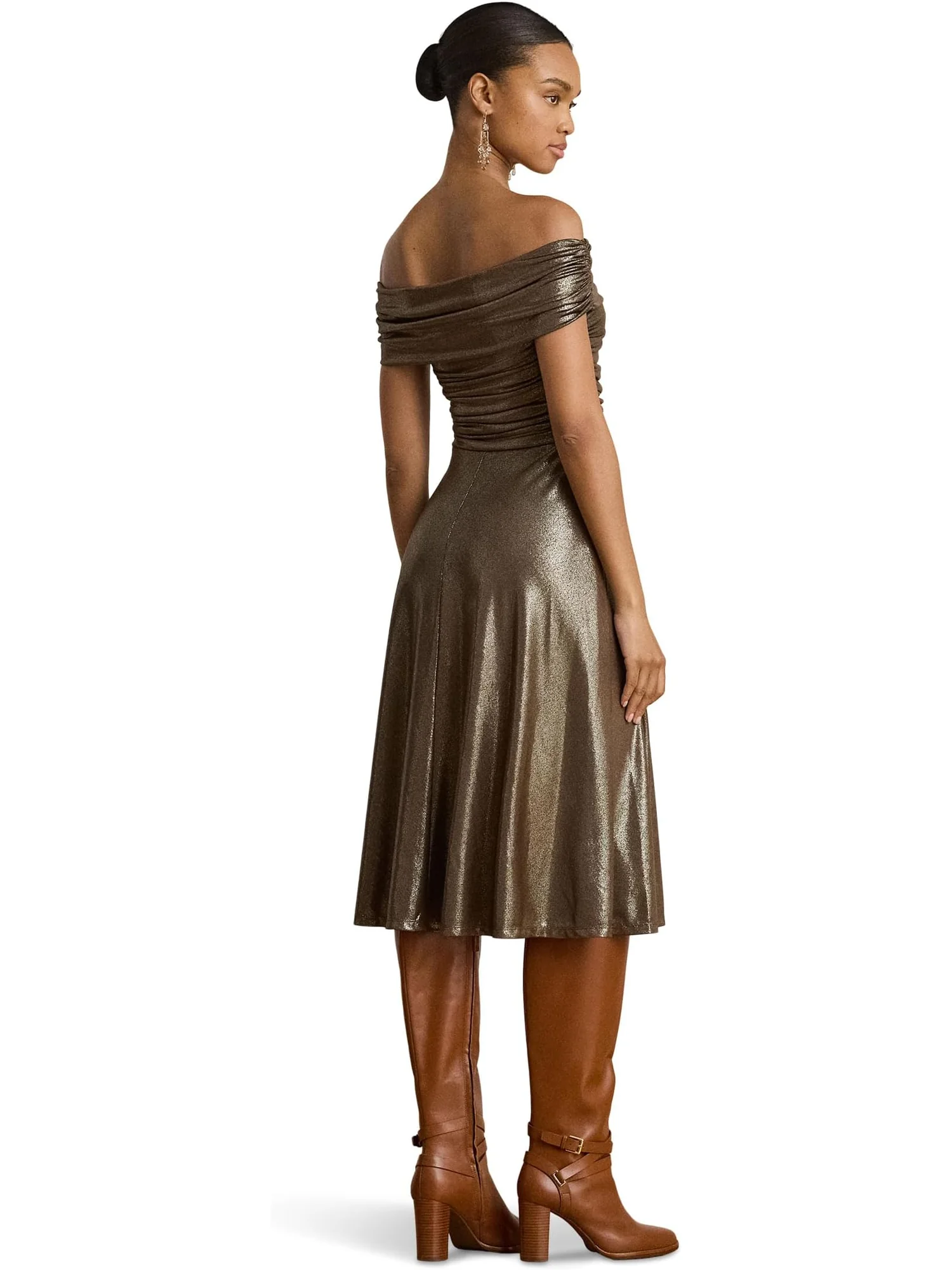 Платье Lauren Ralph Lauren Metallic Off-The-Shoulder Cocktail Dress — изображение 2 из 3