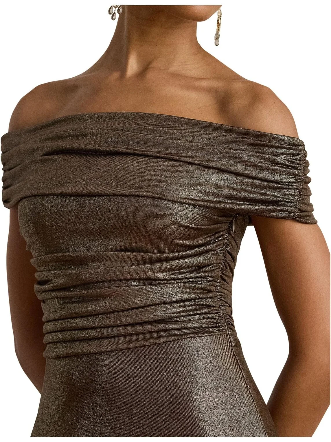 Платье Lauren Ralph Lauren Metallic Off-The-Shoulder Cocktail Dress — изображение 3 из 3