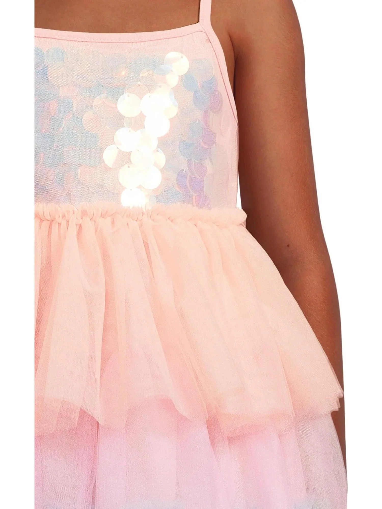 Платье Lola and The Boys Paillette Ombre Tutu Dress — изображение 3 из 3, розовый