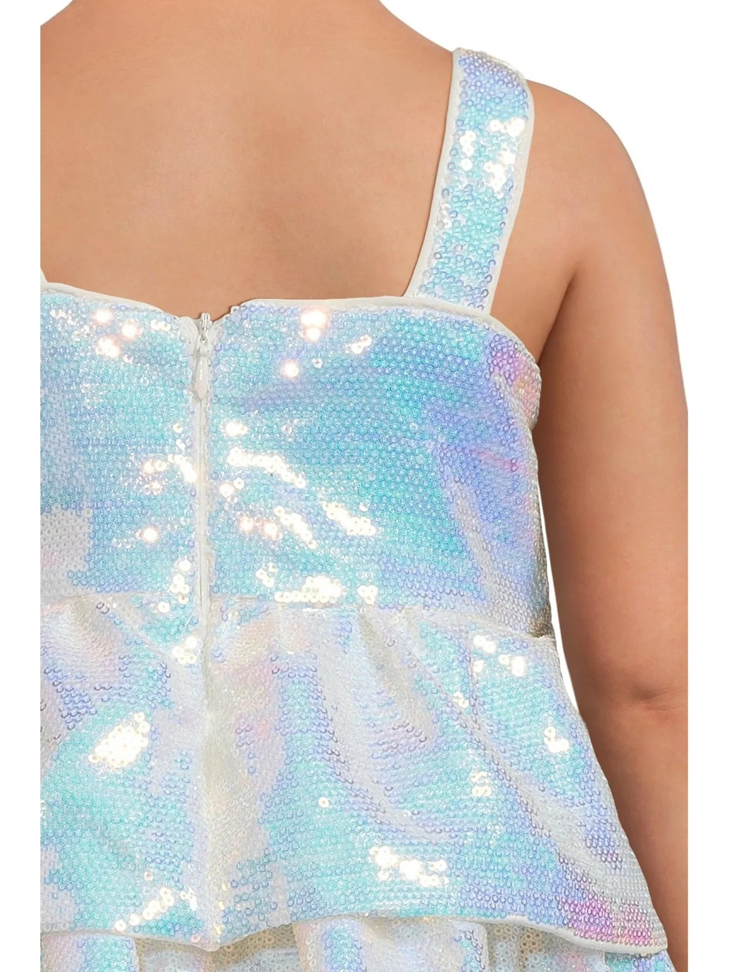 Платье Lola and The Boys Tiered Stars Sequin Dress — изображение 3 из 3, серебряный
