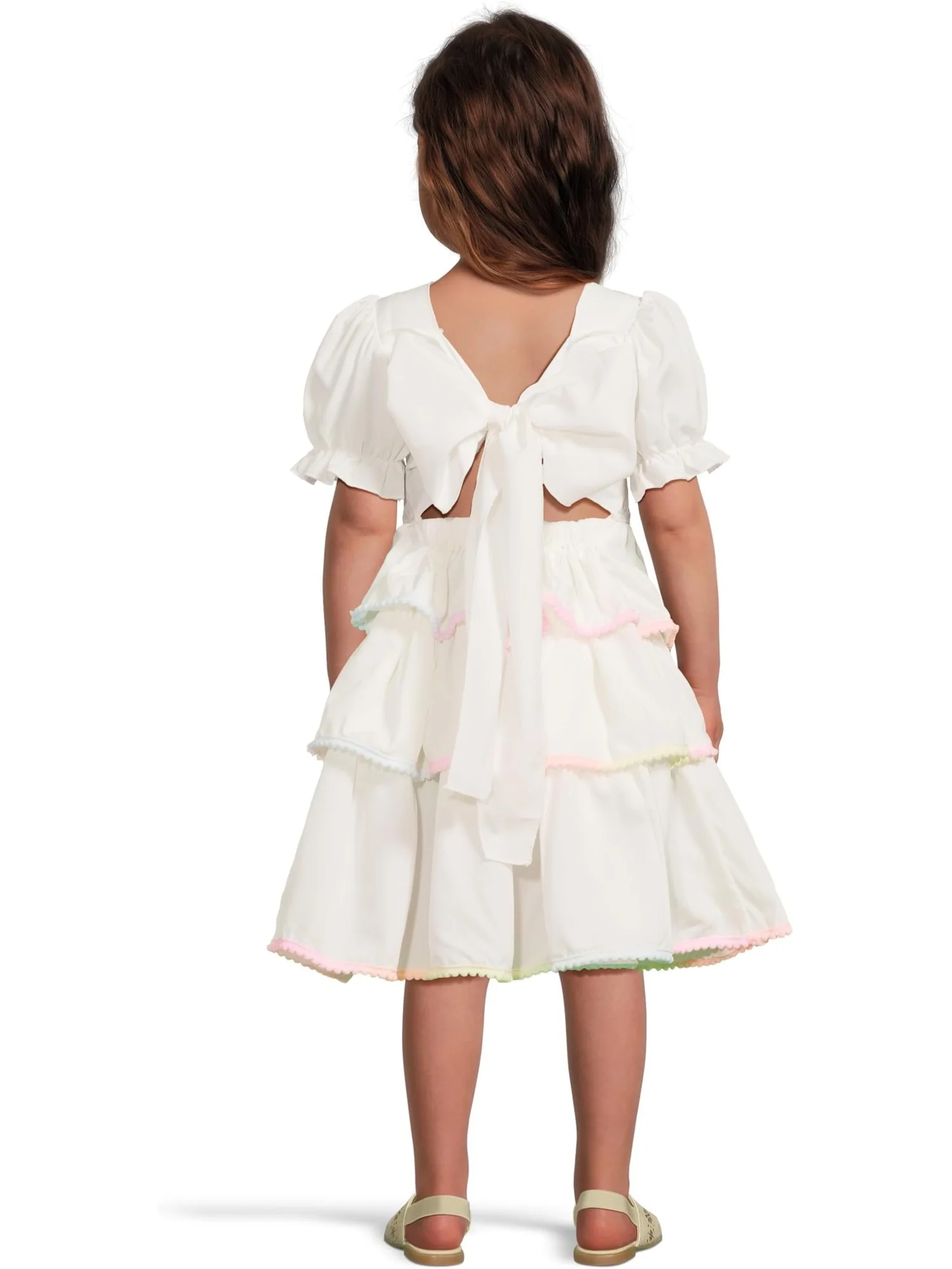 Платье Lola and The Boys White Rainbow Tier Dress — изображение 2 из 3, белый