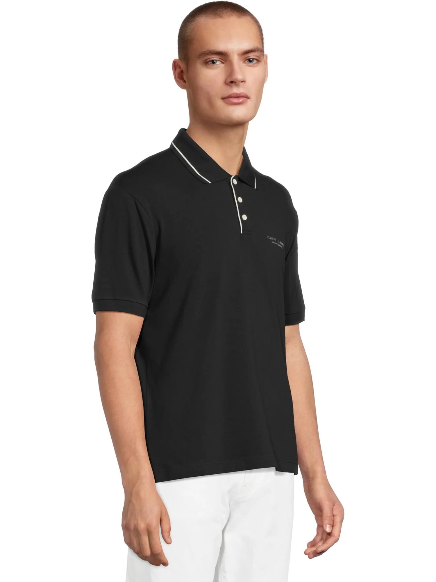 Поло Armani Exchange Milano/New York Logo Polo Shirt — изображение 2 из 5, глубокий темно-синий