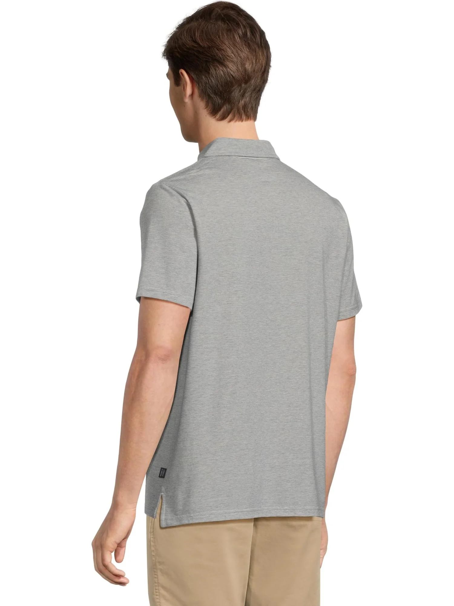 Поло L.L.Bean Comfort Stretch Performance Pima Polo Short-sleeve Stripe — изображение 3 из 5, светлый серый