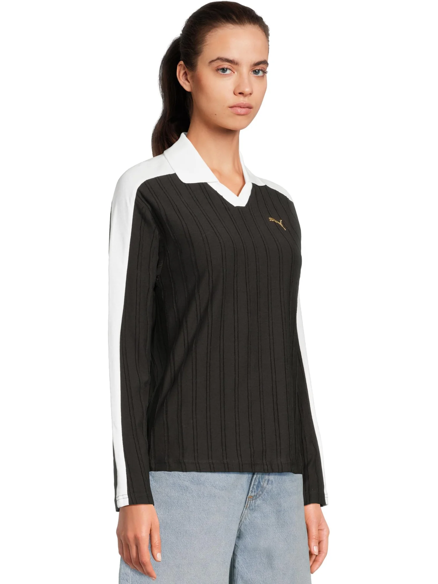 Поло PUMA T7 Relaxed Long Sleeve Polo — изображение 2 из 5, черный