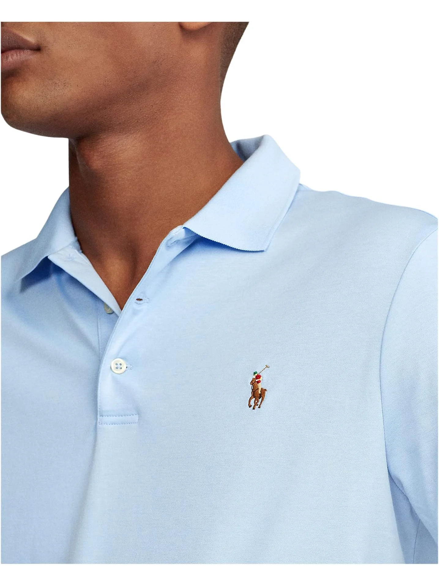 Поло Polo Ralph Lauren Classic Fit Soft Cotton Polo — изображение 3 из 4, синий