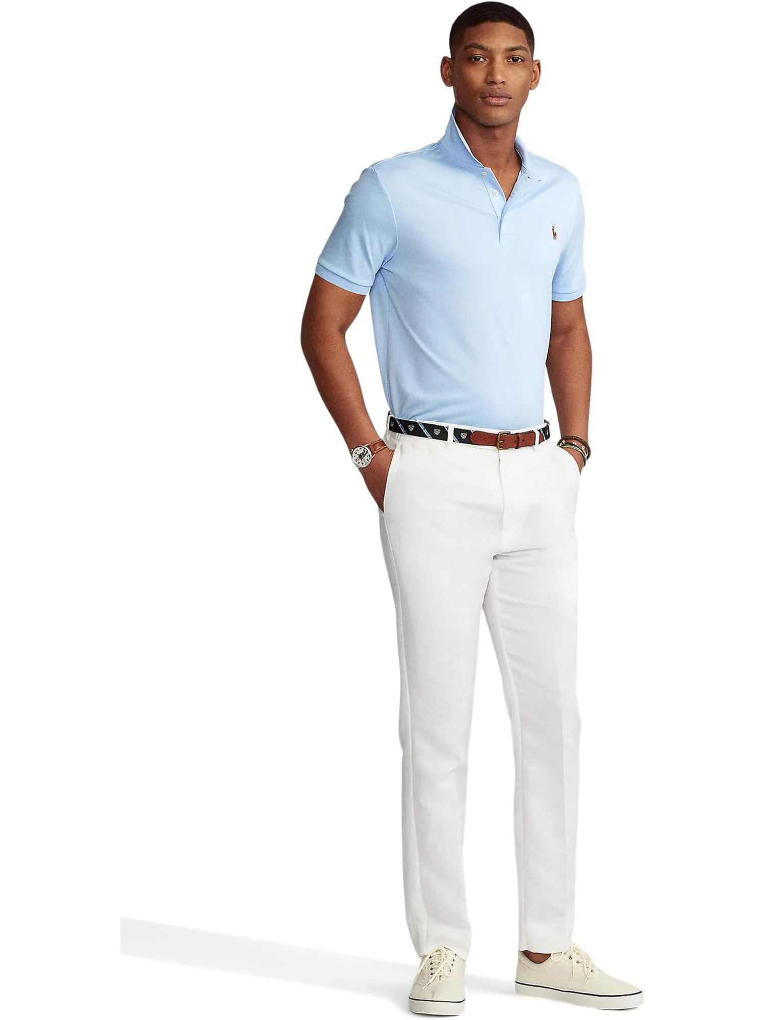 Поло Polo Ralph Lauren Classic Fit Soft Cotton Polo — изображение 4 из 4, синий