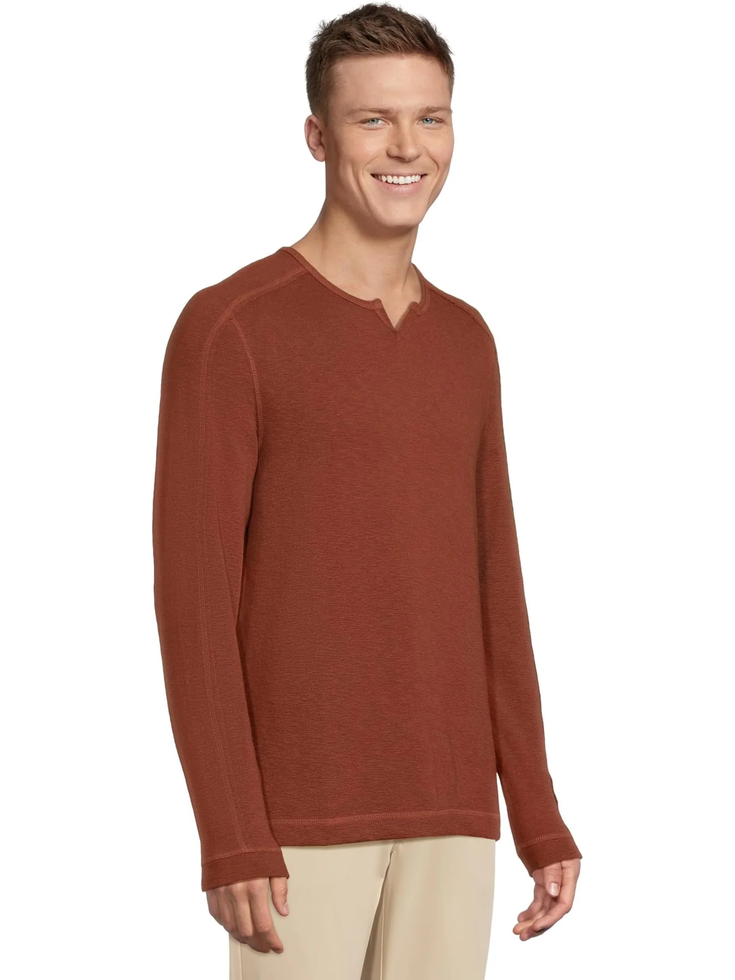 Пуловер Johnston & Murphy Split-neck Pullover — изображение 2 из 5, оранжевый
