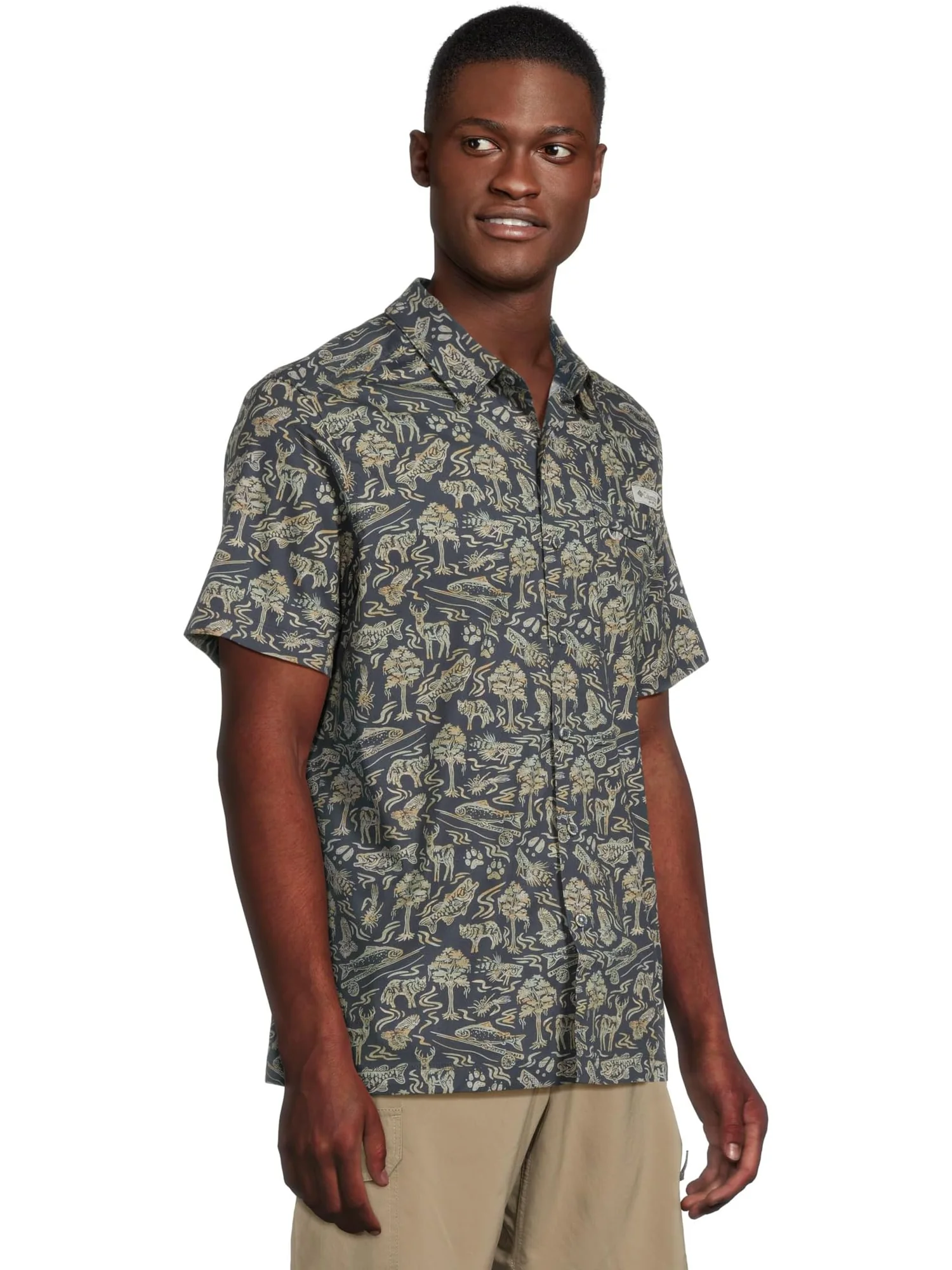 Рубашка Columbia Wild Cast Camp Shirt, цвет Nocturnal Guadalupe Convo — изображение 2 из 5