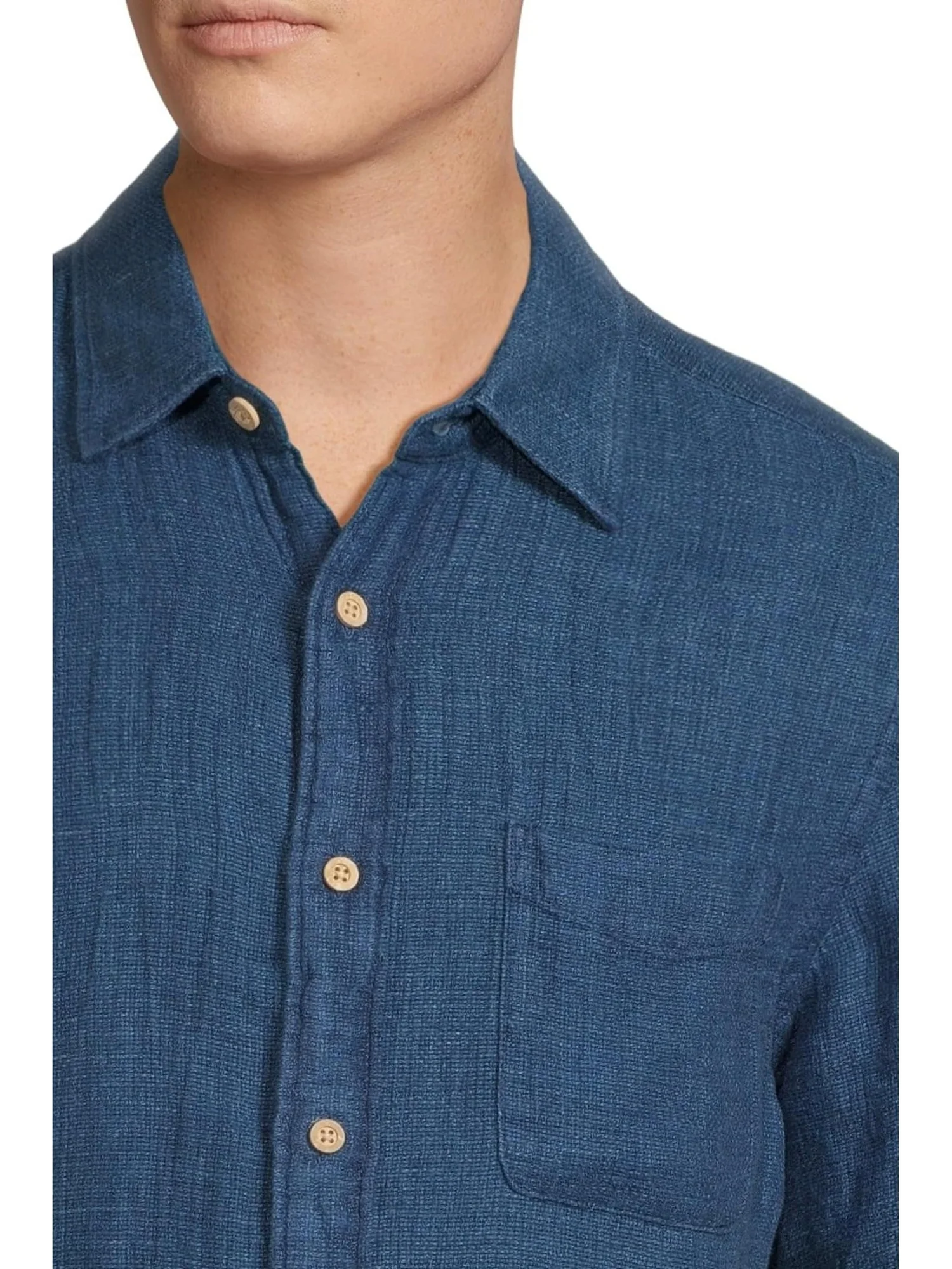 Рубашка Faherty Short Sleeve Palma Linen Shirt — изображение 4 из 5, индиго