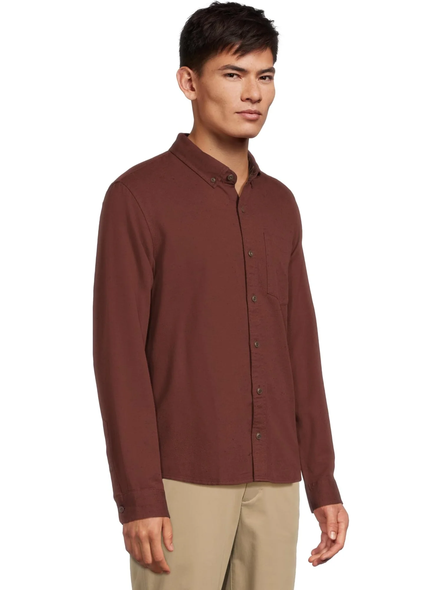 Рубашка L.L.Bean Signature Donegal Woven Long Sleeve Shirt — изображение 2 из 5, фиолетовый