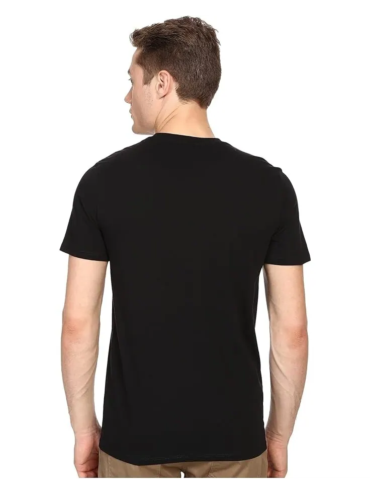 Рубашка Vince Short Sleeve Pima Cotton Crew Neck Shirt — изображение 3 из 3, черный