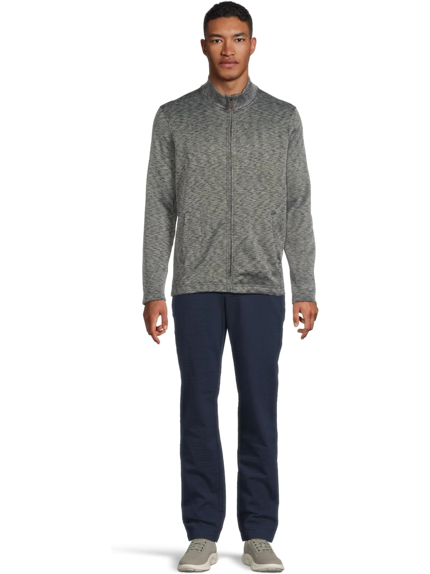 Толстовка Johnston & Murphy Space Dye Full Zip — изображение 5 из 5, серый/синий