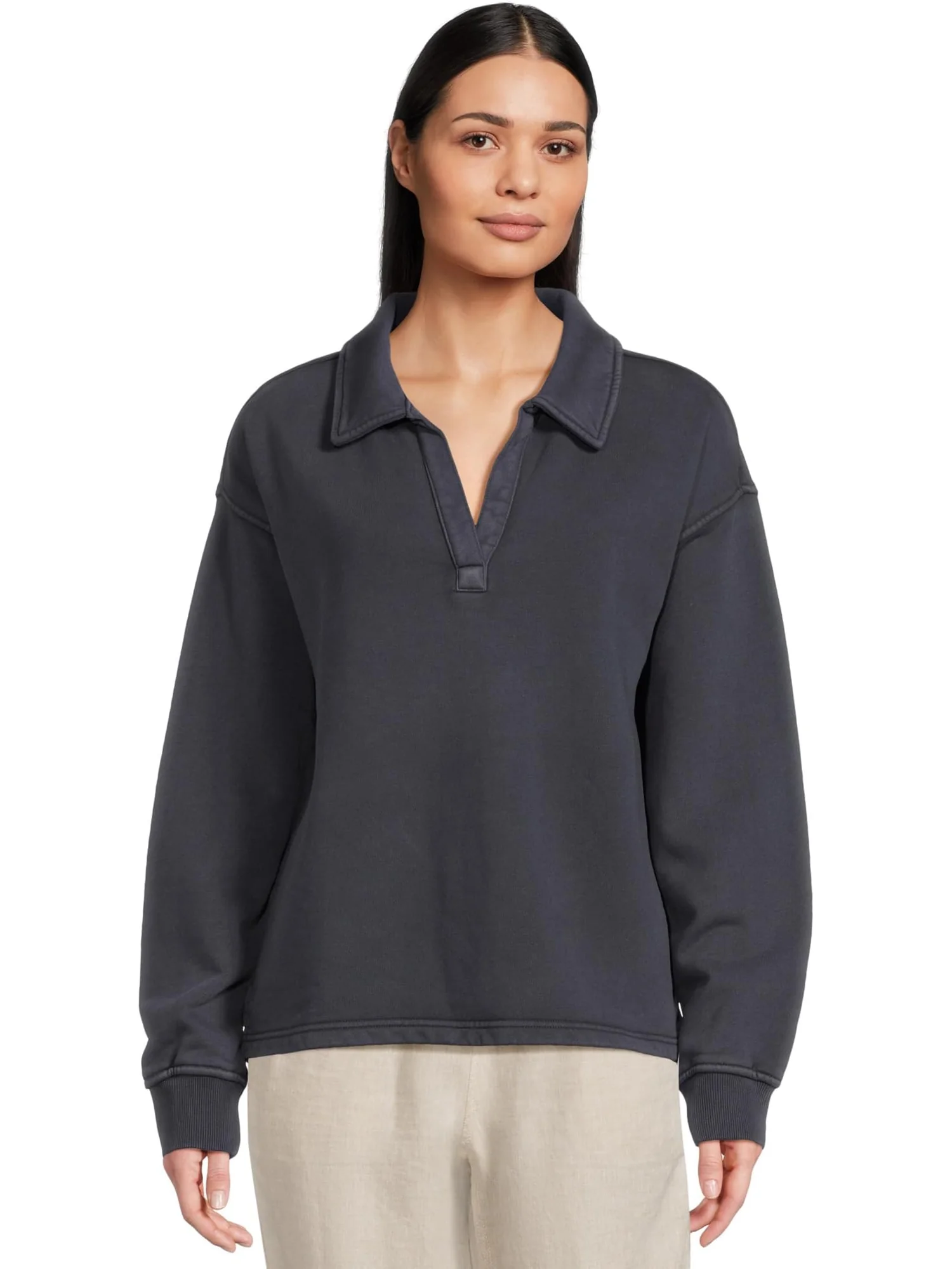 Толстовка L.L.Bean Sunwashed Sweatshirt Splitneck Polo