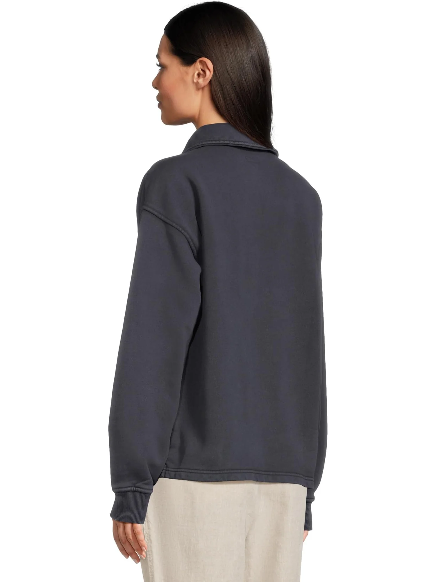 Толстовка L.L.Bean Sunwashed Sweatshirt Splitneck Polo — изображение 3 из 5, классический темно-синий