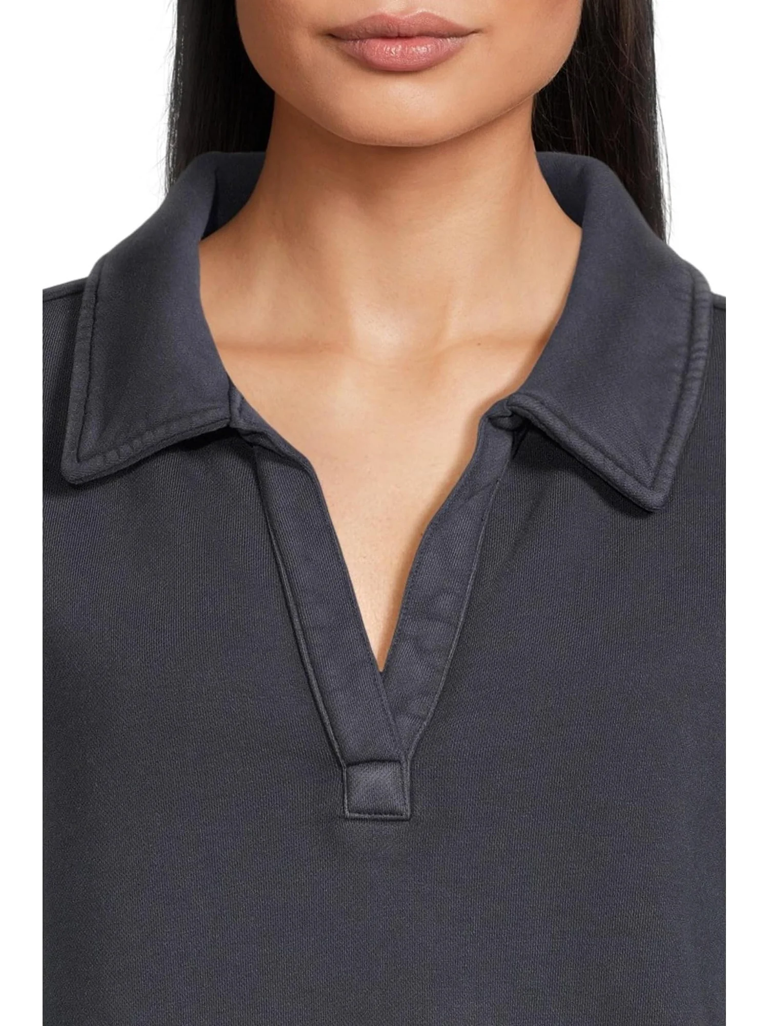 Толстовка L.L.Bean Sunwashed Sweatshirt Splitneck Polo — изображение 4 из 5, классический темно-синий