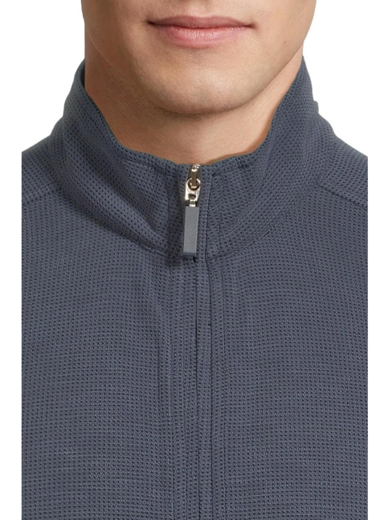 Толстовка Johnston & Murphy Vintage Waffle Full Zip — изображение 4 из 5, темно-синий
