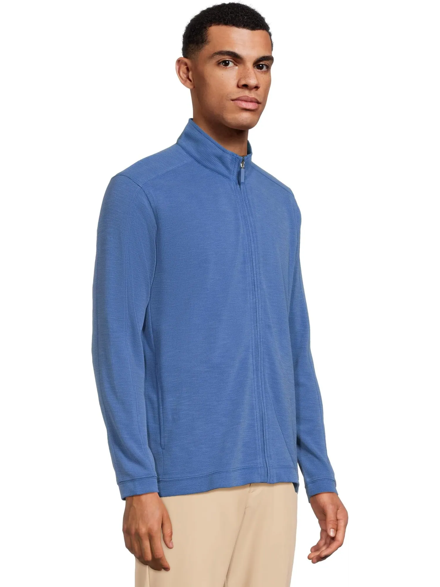 Мужская винтажная вафельная куртка на молнии Johnston & Murphy — изображение 2 из 5, королевский