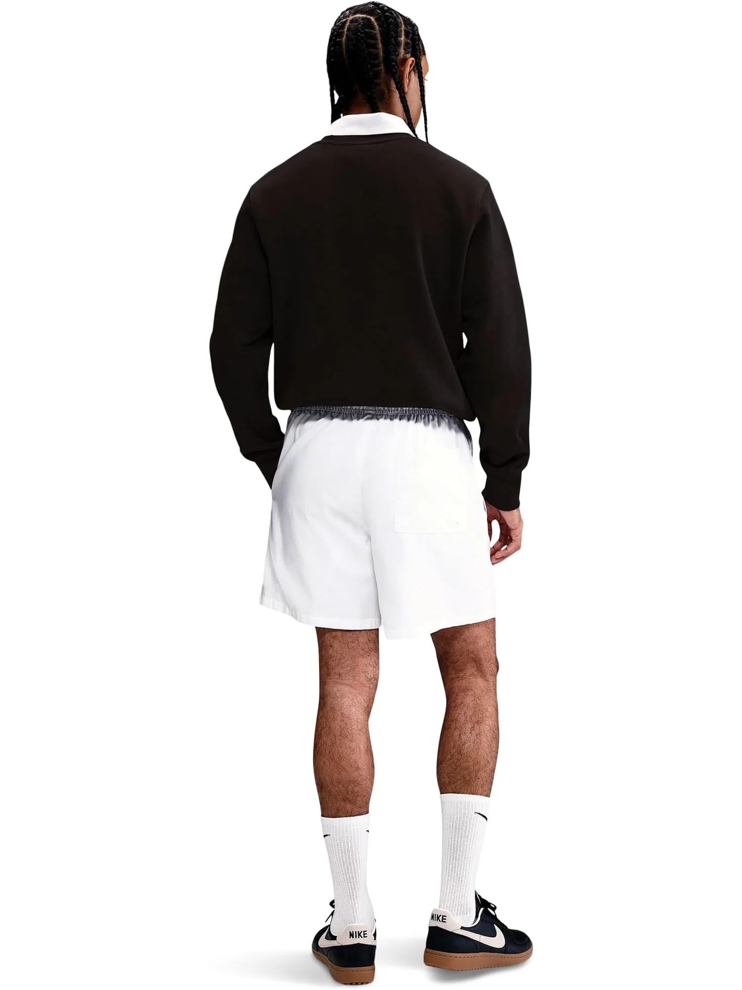 Толстовка Nike Club Brushed Fleece Crew — изображение 2 из 3, черный/белый