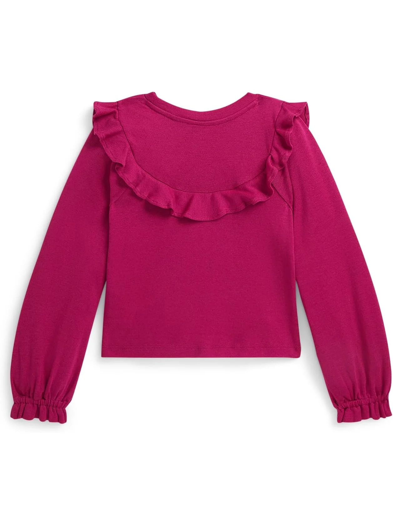 Топ Polo Ralph Lauren Kids Ruffled Cotton-Modal Top — изображение 2 из 2, розовый