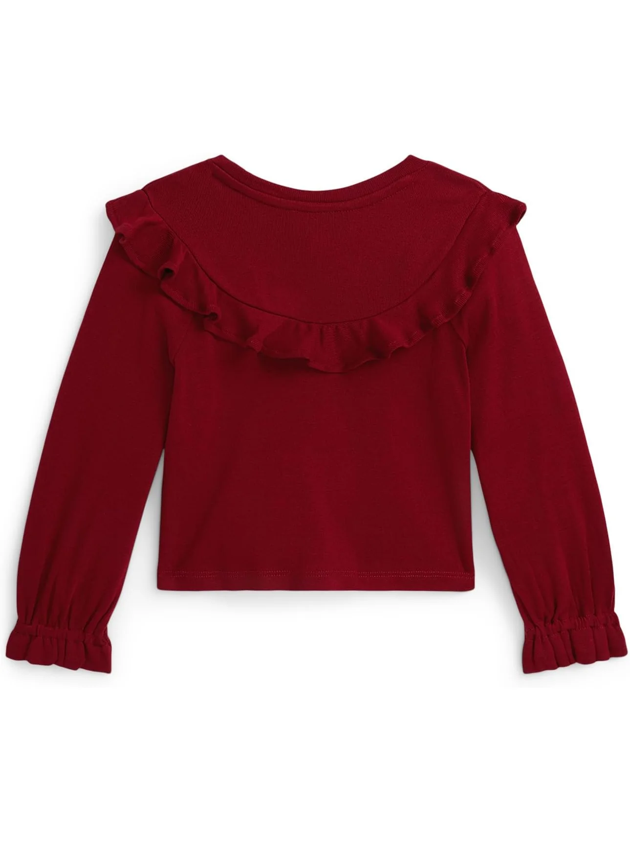 Топ из хлопка и модала с оборками Polo Ralph Lauren Kids — изображение 2 из 2, красный