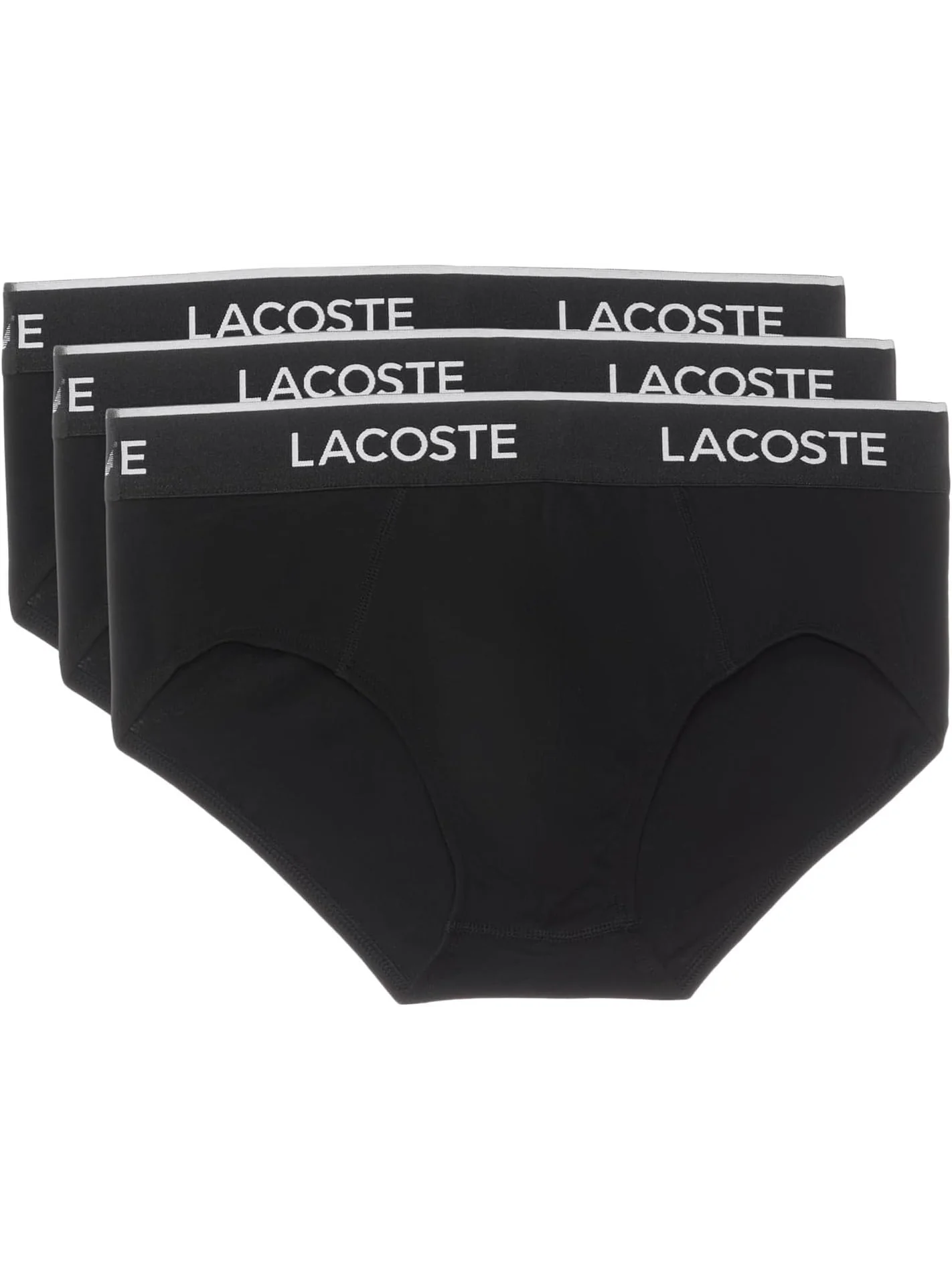 Трусы Lacoste Cotton Stretch Essentials Briefs 3-pack — изображение 1 из 1, черный