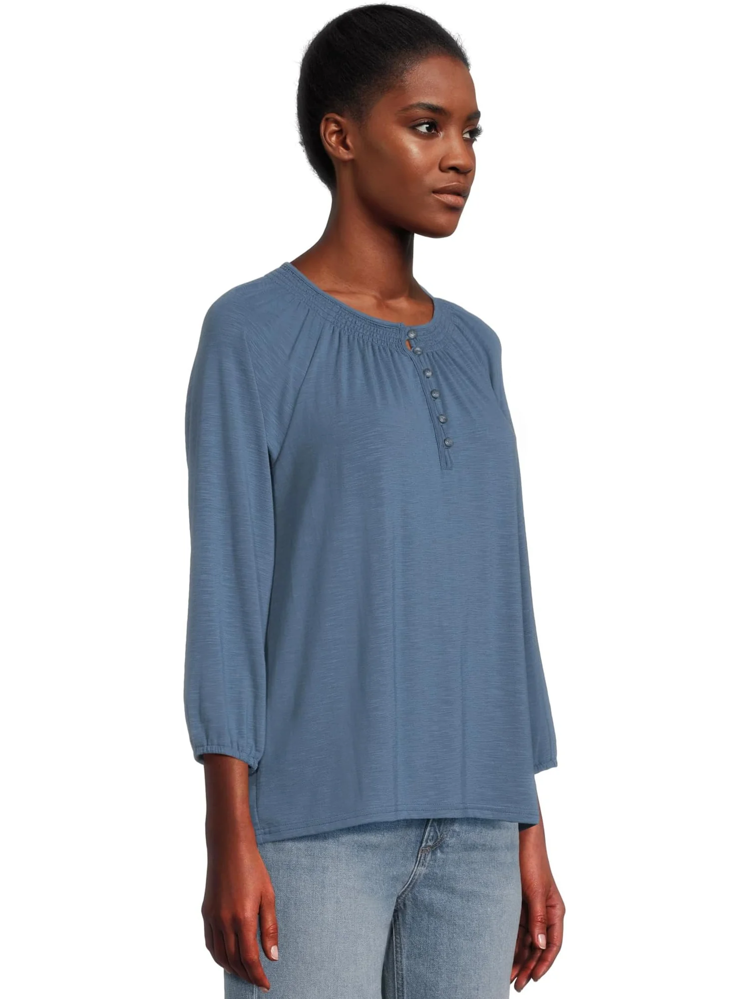Футболка L.L.Bean Camden Hills Tee Three-Quarter-Sleeve — изображение 2 из 5, синий
