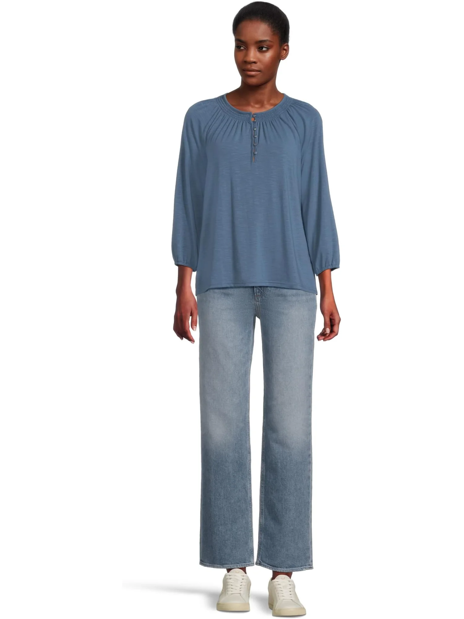 Футболка L.L.Bean Camden Hills Tee Three-Quarter-Sleeve — изображение 5 из 5, синий