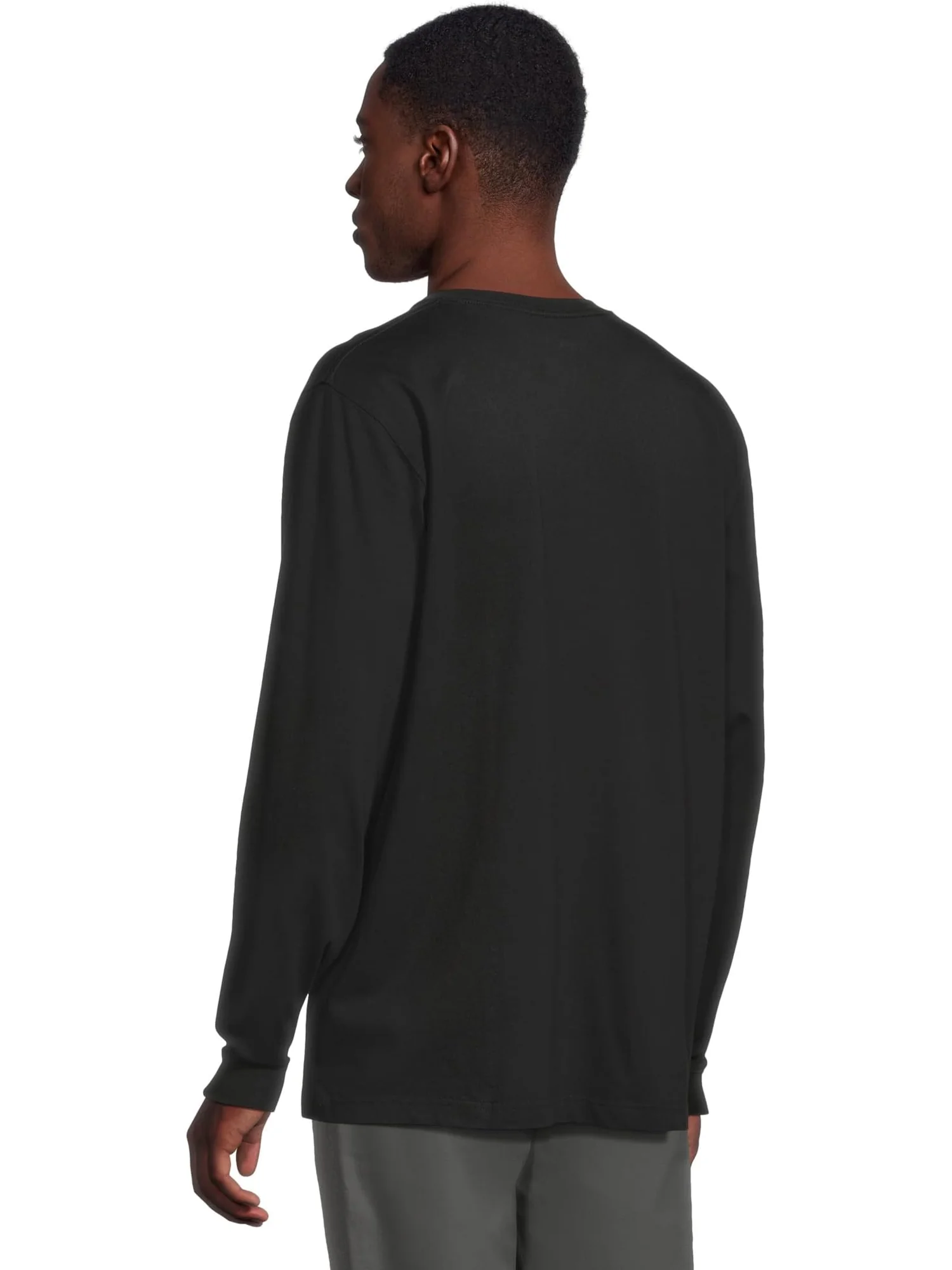 Футболка L.L.Bean Carefree Unshrinkable Tee With Pocket Traditional Fit Long-sleeve — изображение 3 из 5, черный