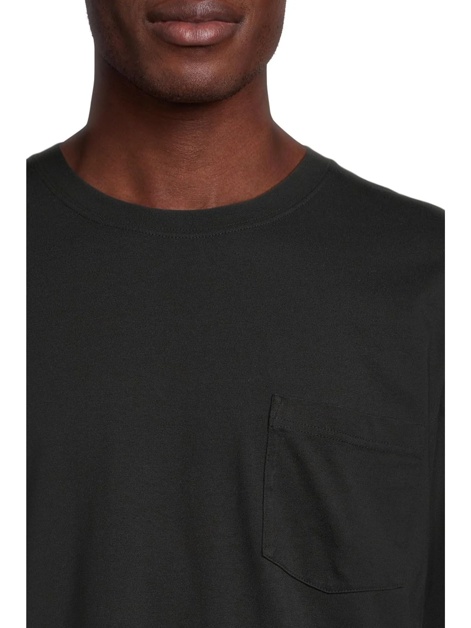 Футболка L.L.Bean Carefree Unshrinkable Tee With Pocket Traditional Fit Long-sleeve — изображение 4 из 5, черный