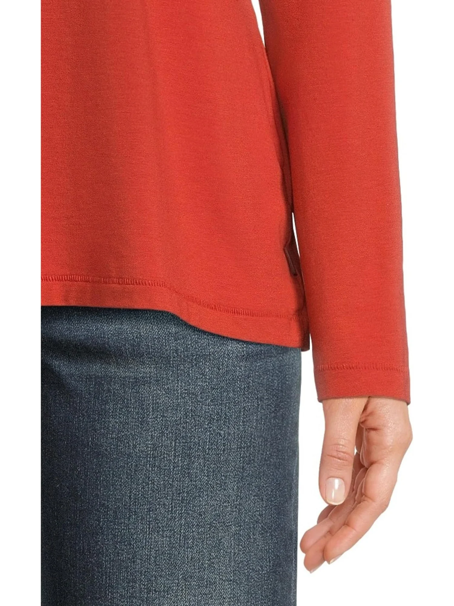 Футболка L.L.Bean Soft Stretch Supima Tee Scoop Neck Long Sleeve — изображение 4 из 5, кайенский оранжевый