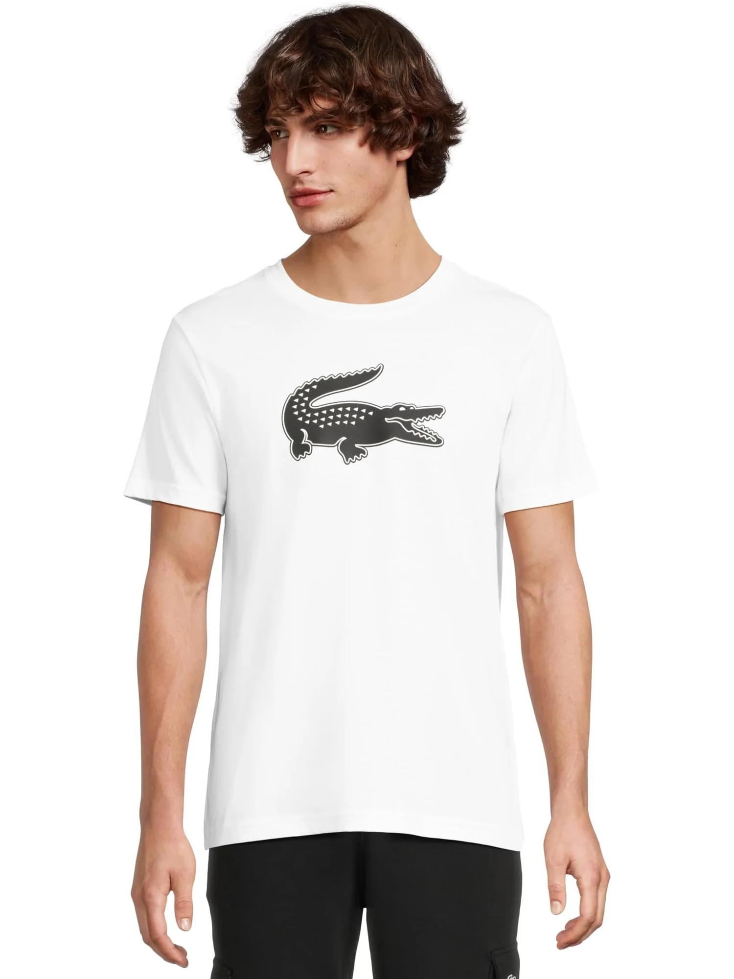Футболка Lacoste Ultra Dry XXL Logo Sport T-shirt — изображение 1 из 5, белый/черный