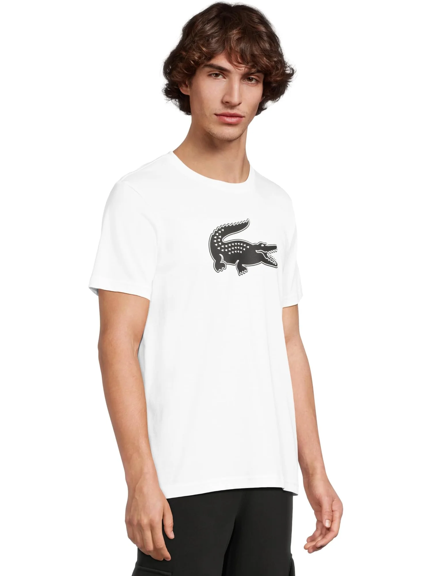 Футболка Lacoste Ultra Dry XXL Logo Sport T-shirt — изображение 2 из 5, белый/черный