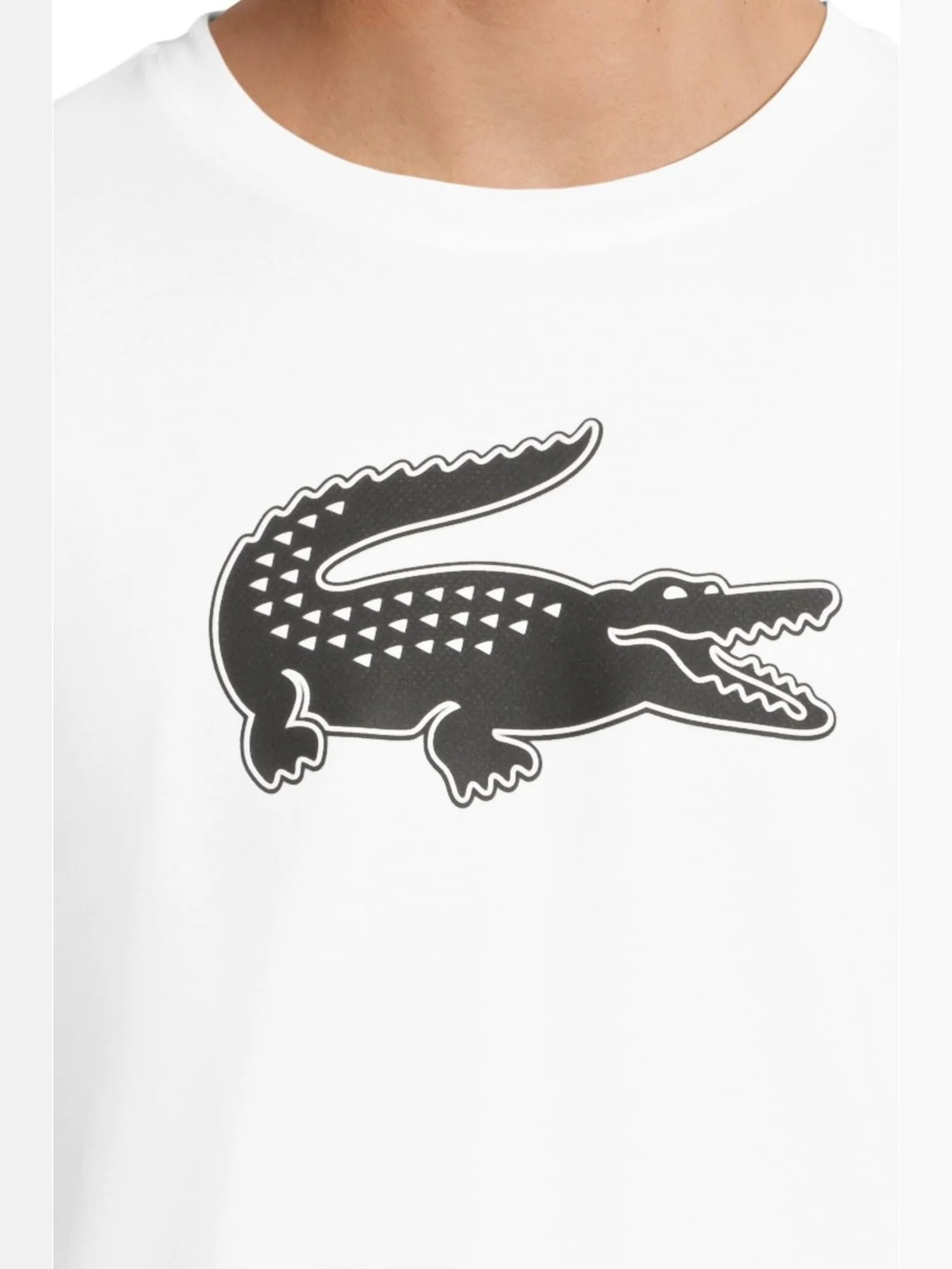 Футболка Lacoste Ultra Dry XXL Logo Sport T-shirt — изображение 4 из 5, белый/черный