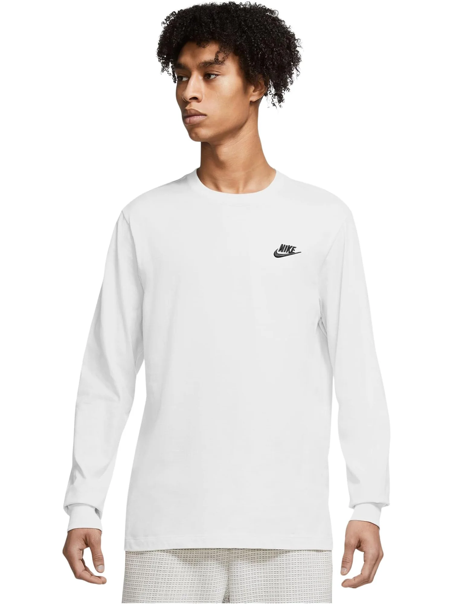 Футболка Nike Sportswear Tee Long Sleeve Embroidered Futura — изображение 1 из 3, белый/черный