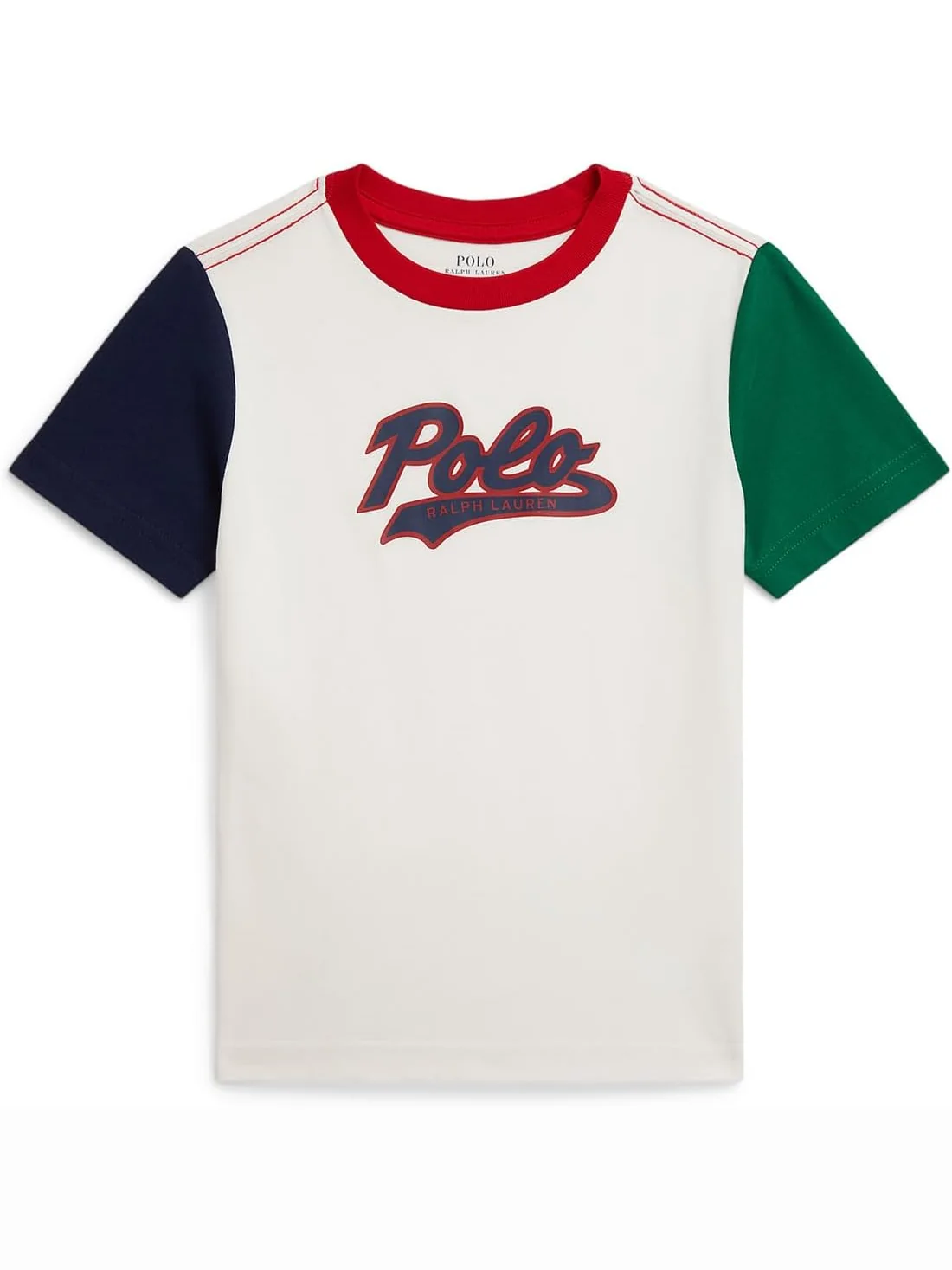 Футболка Polo Ralph Lauren Kids Logo Color-Blocked Cotton Tee — мульти
