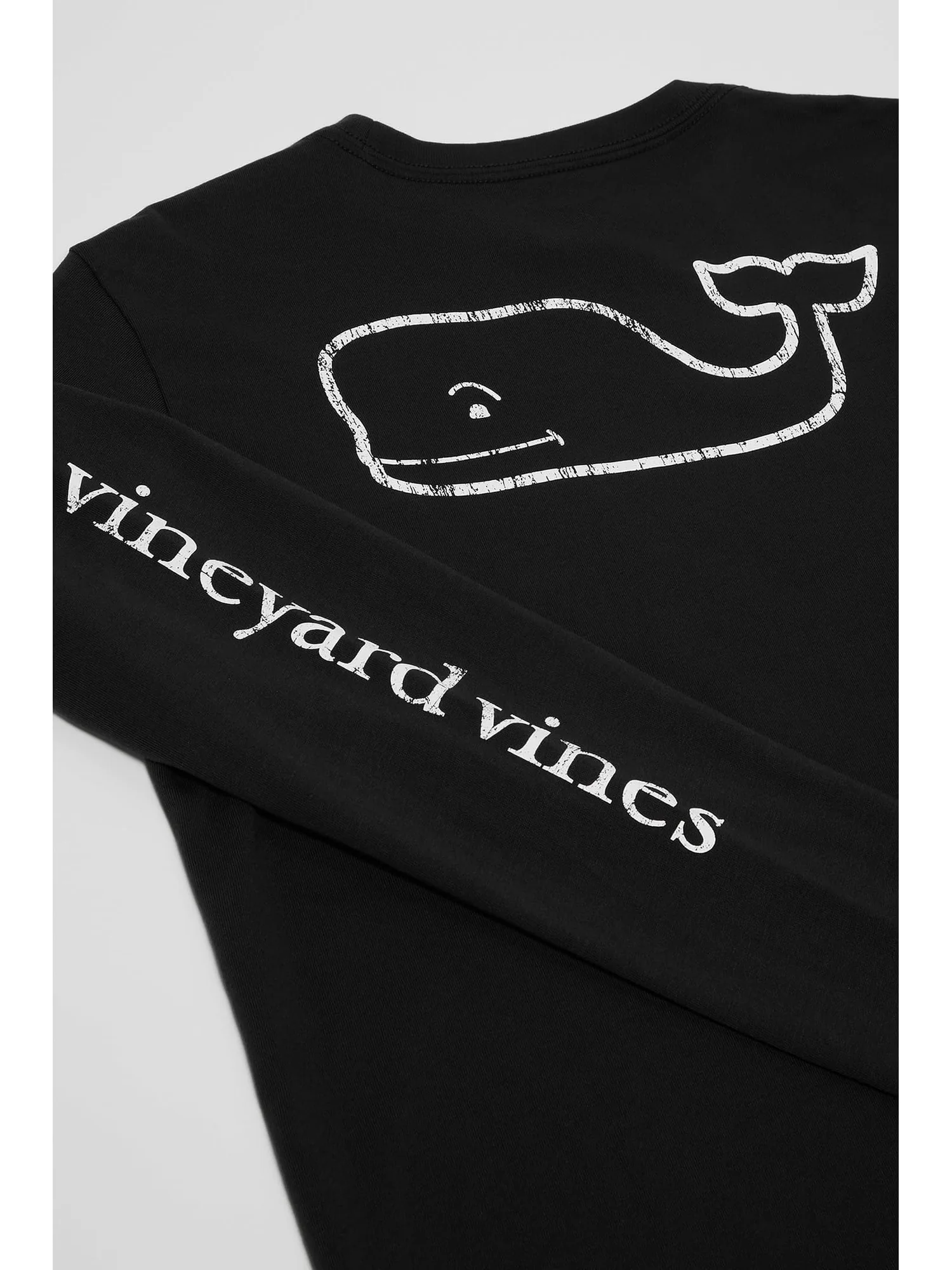 Футболка Vineyard Vines Kids Long Sleeve Vintage Whale Pocket Tee — изображение 2 из 2, черный