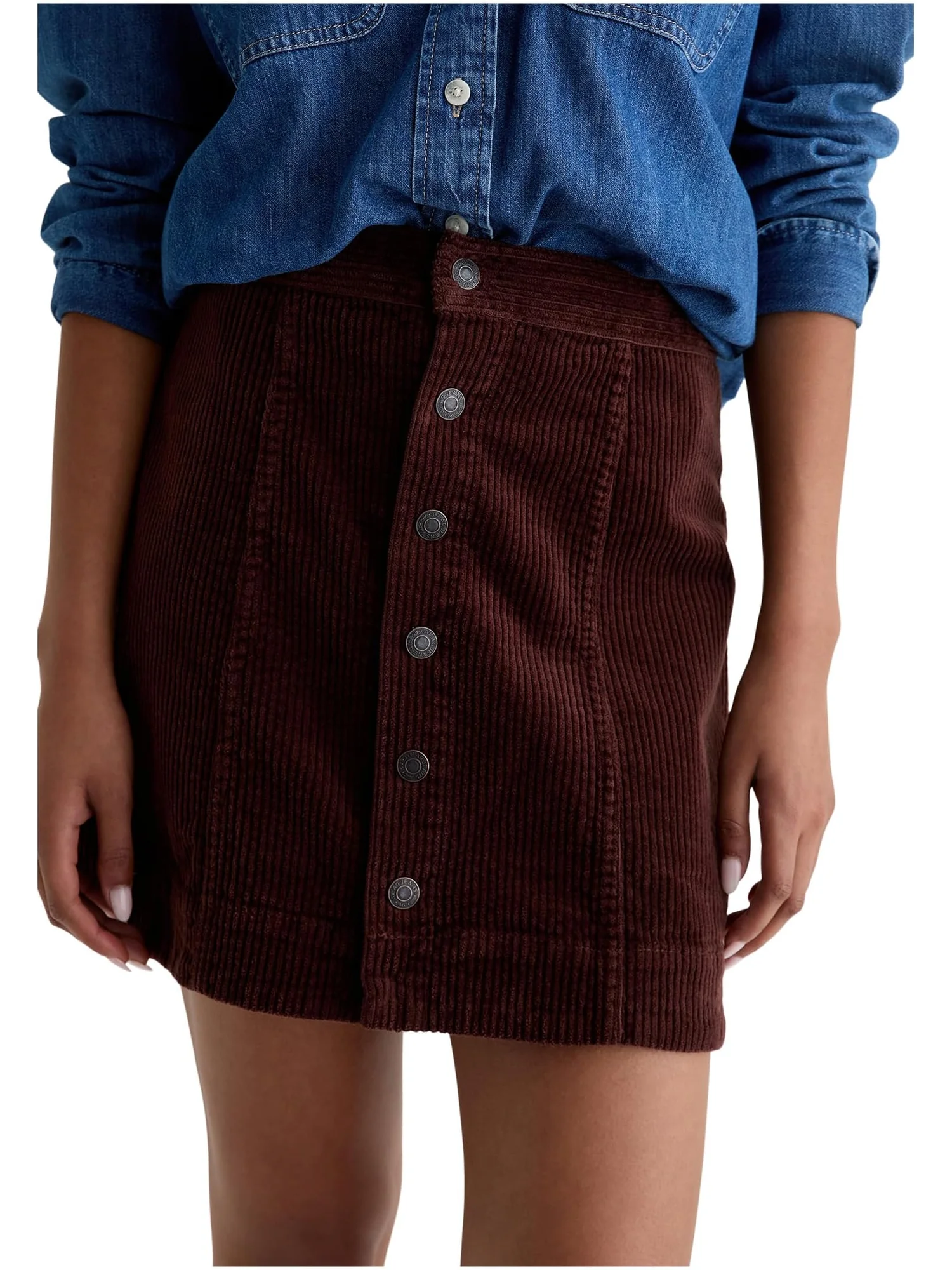 Женская мини-юбка Evie A Line AG Jeans — изображение 3 из 4, кофейный
