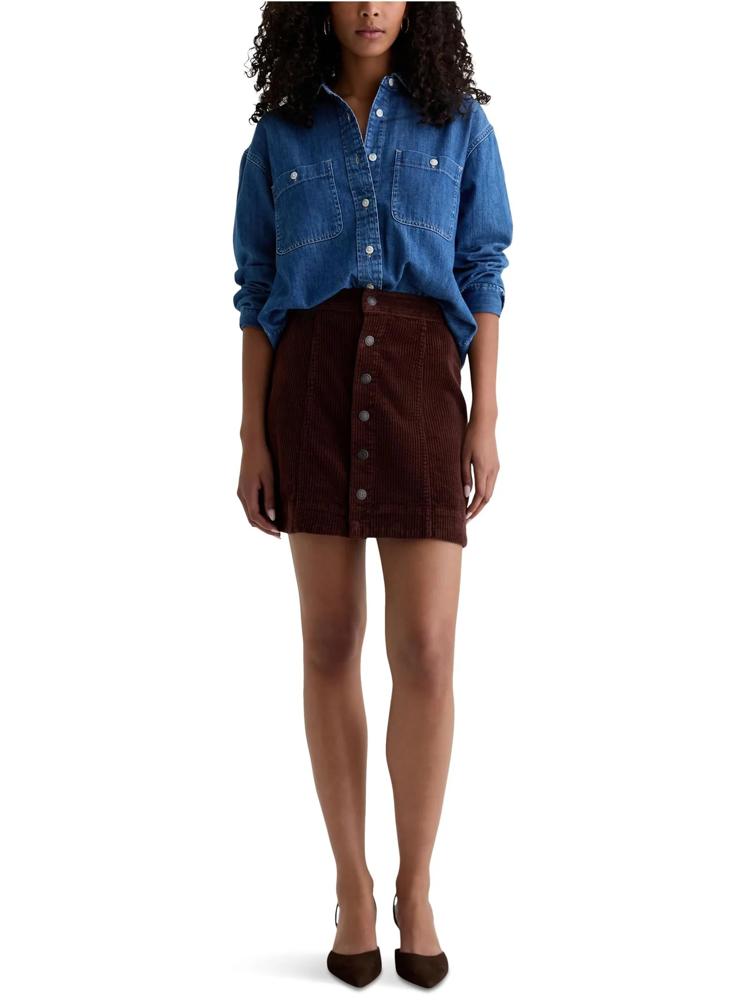 Женская мини-юбка Evie A Line AG Jeans — изображение 4 из 4, кофейный
