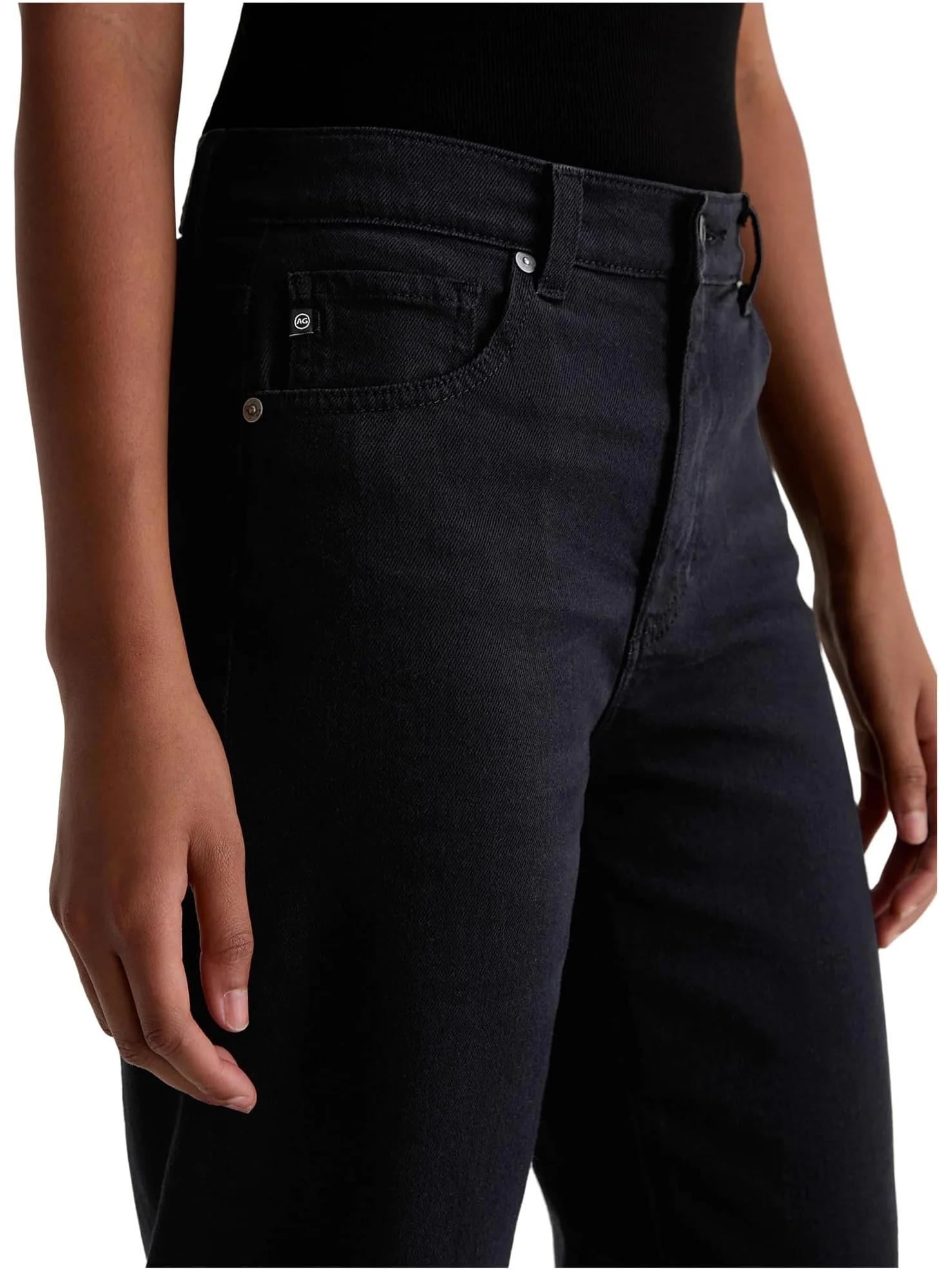 Женские прямые джинсы Brinley средней посадки AG Jeans — изображение 4 из 5, черный
