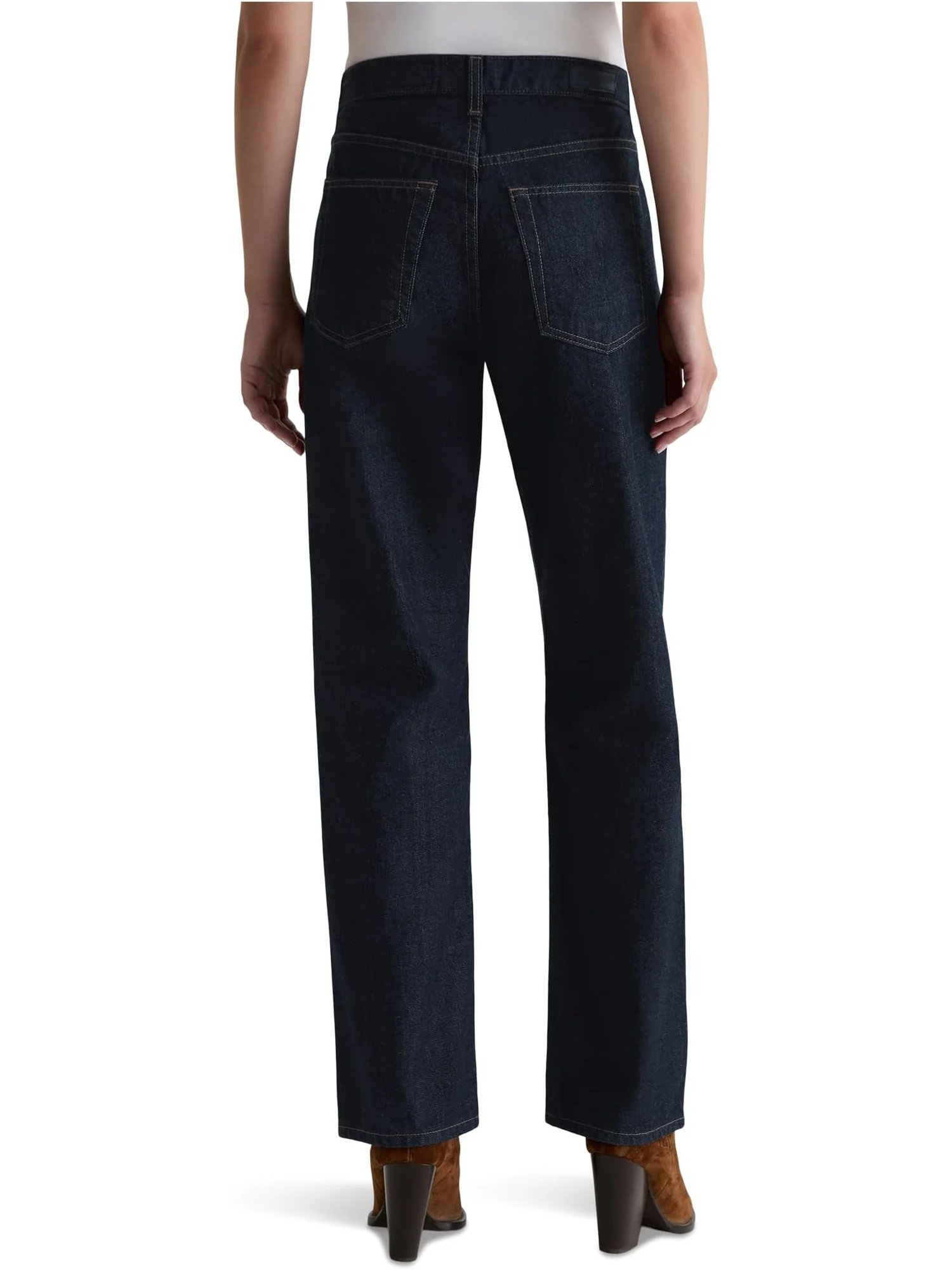 Женские прямые джинсы Brinley средней посадки AG Jeans, Moonrise — изображение 2 из 5, лунный