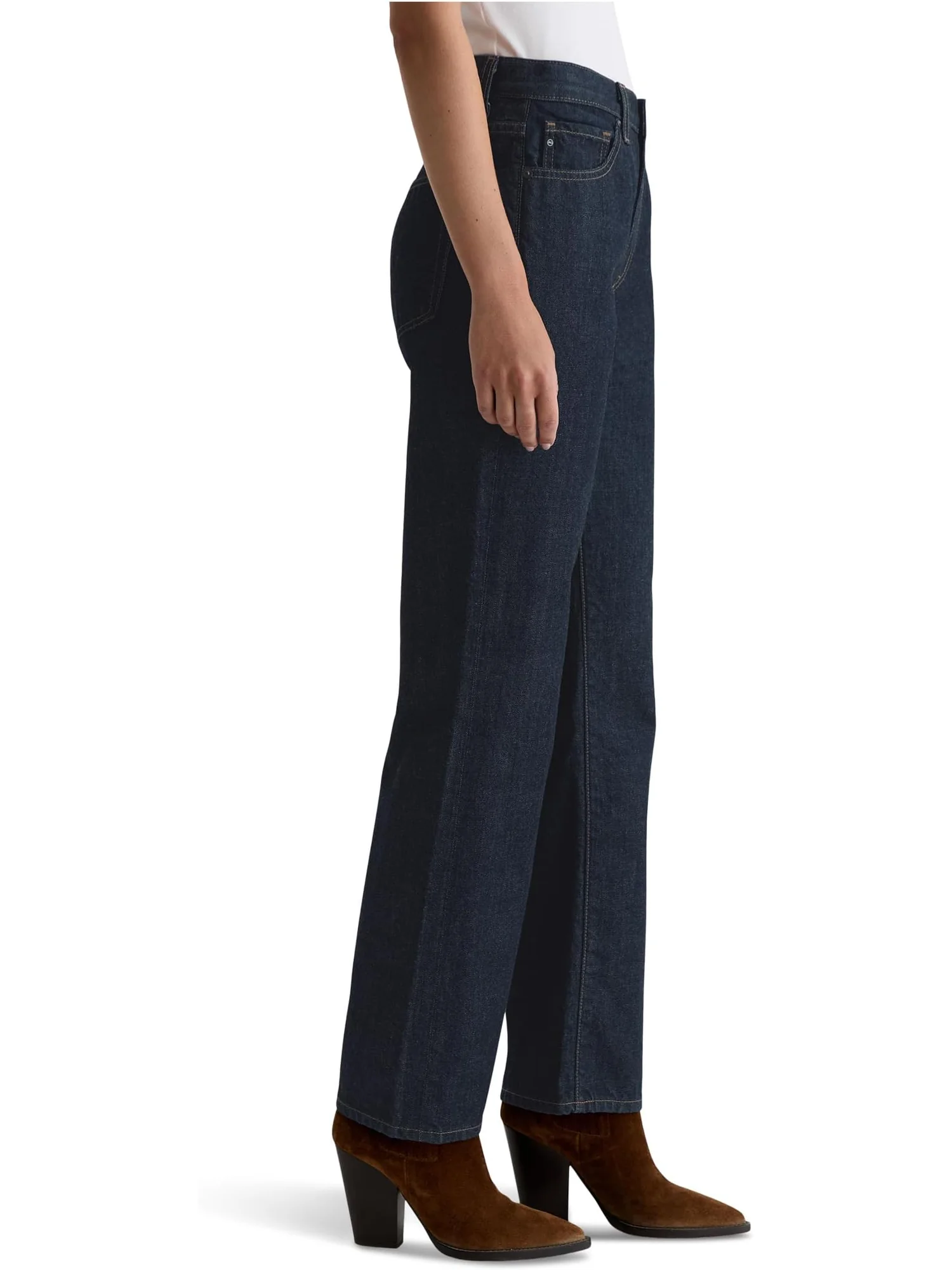 Женские прямые джинсы Brinley средней посадки AG Jeans, Moonrise — изображение 3 из 5, лунный