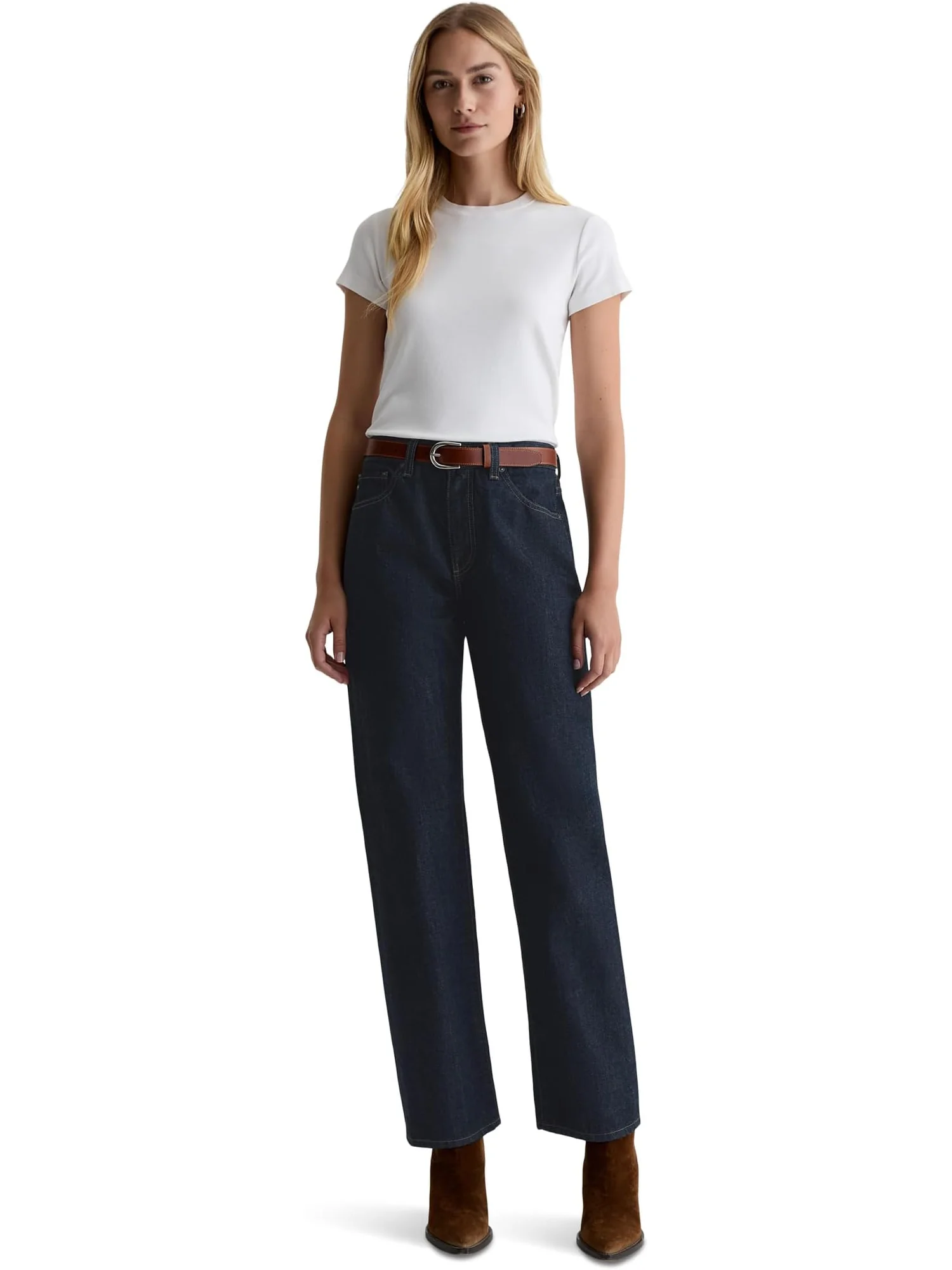Женские прямые джинсы Brinley средней посадки AG Jeans, Moonrise — изображение 5 из 5, лунный