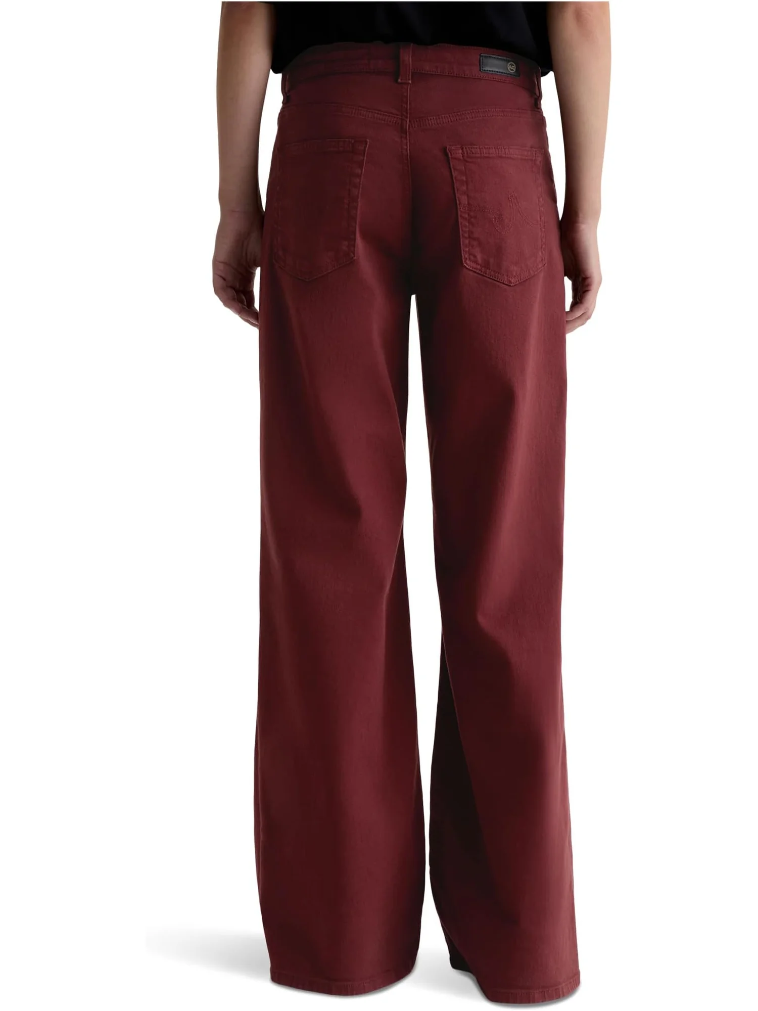 Джинсы AG Jeans Women's Saige Mid Rise Wide Leg — изображение 2 из 5, клюквенный