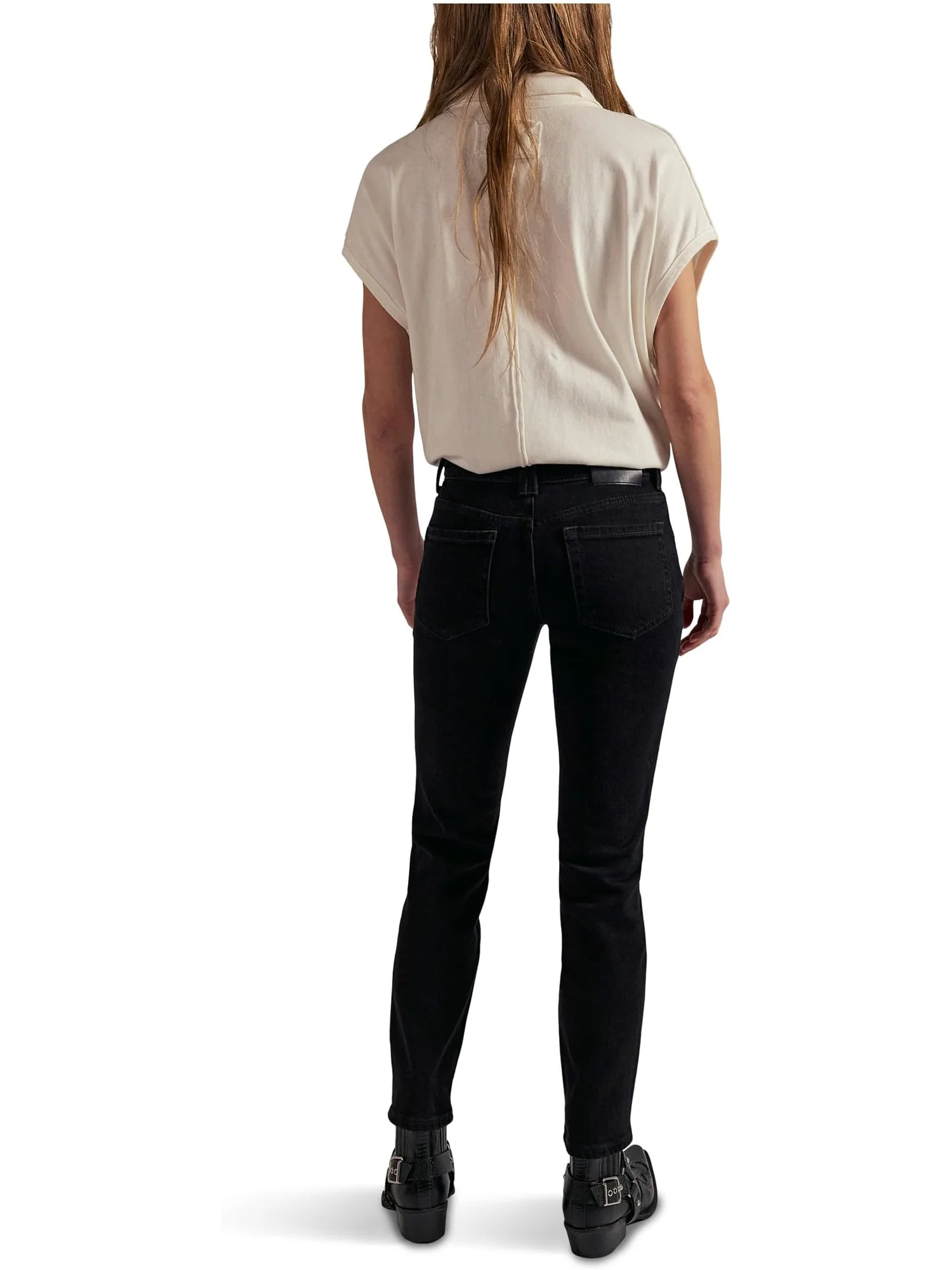 Брюки Free People Women's Oracle Low Rise Slim Stra — изображение 2 из 3, черный